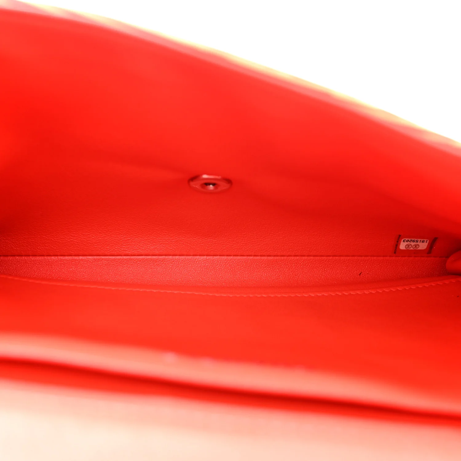 Patent Calfskin Striped Clutch With Chain Flap Red - Image 5