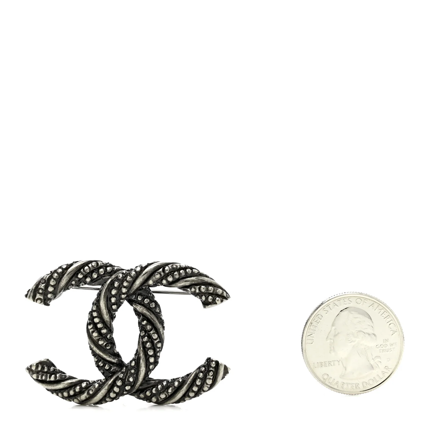 Ruthenium Twisted CC Brooch - Image 2