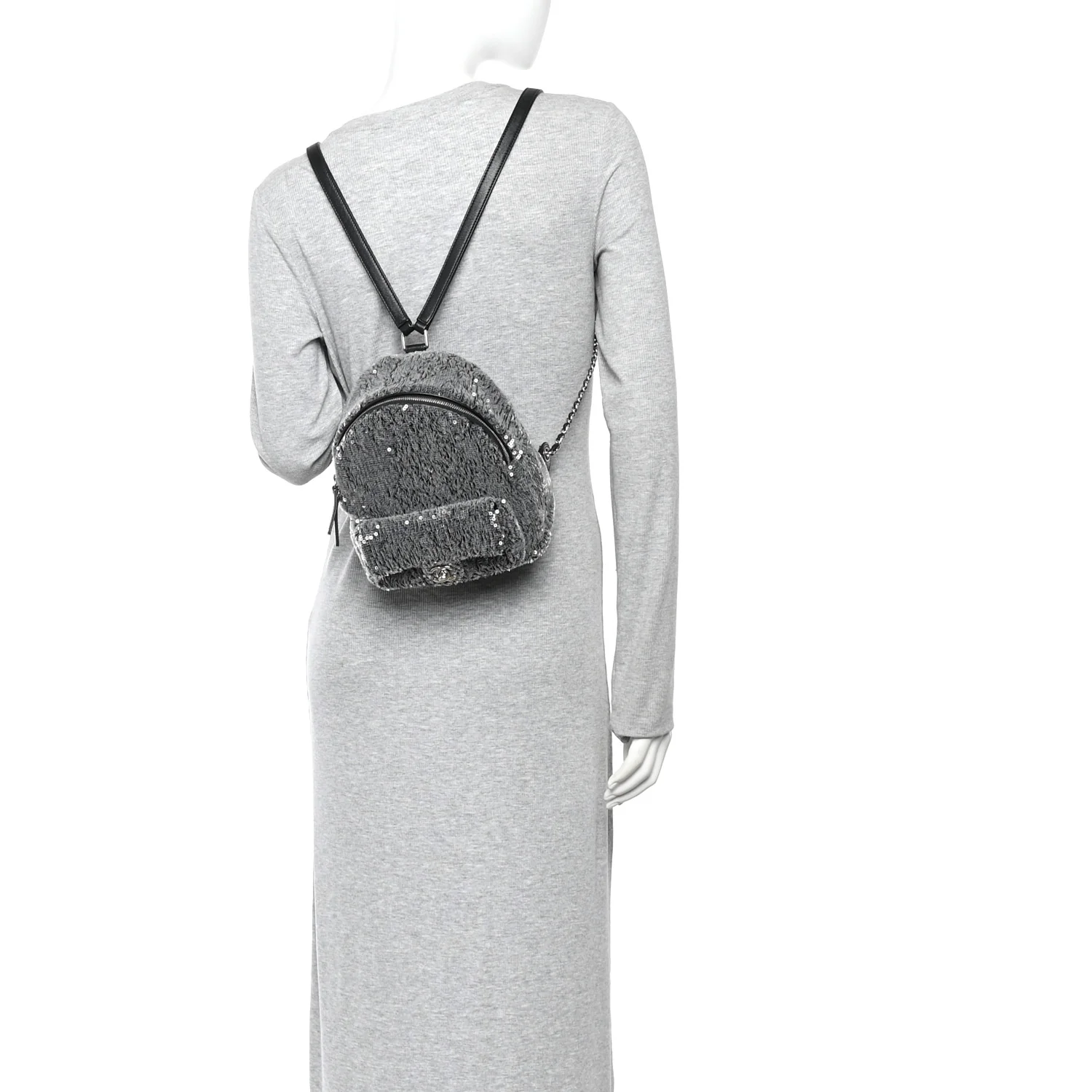 Sequin Waterfall Backpack Grey - Image 2