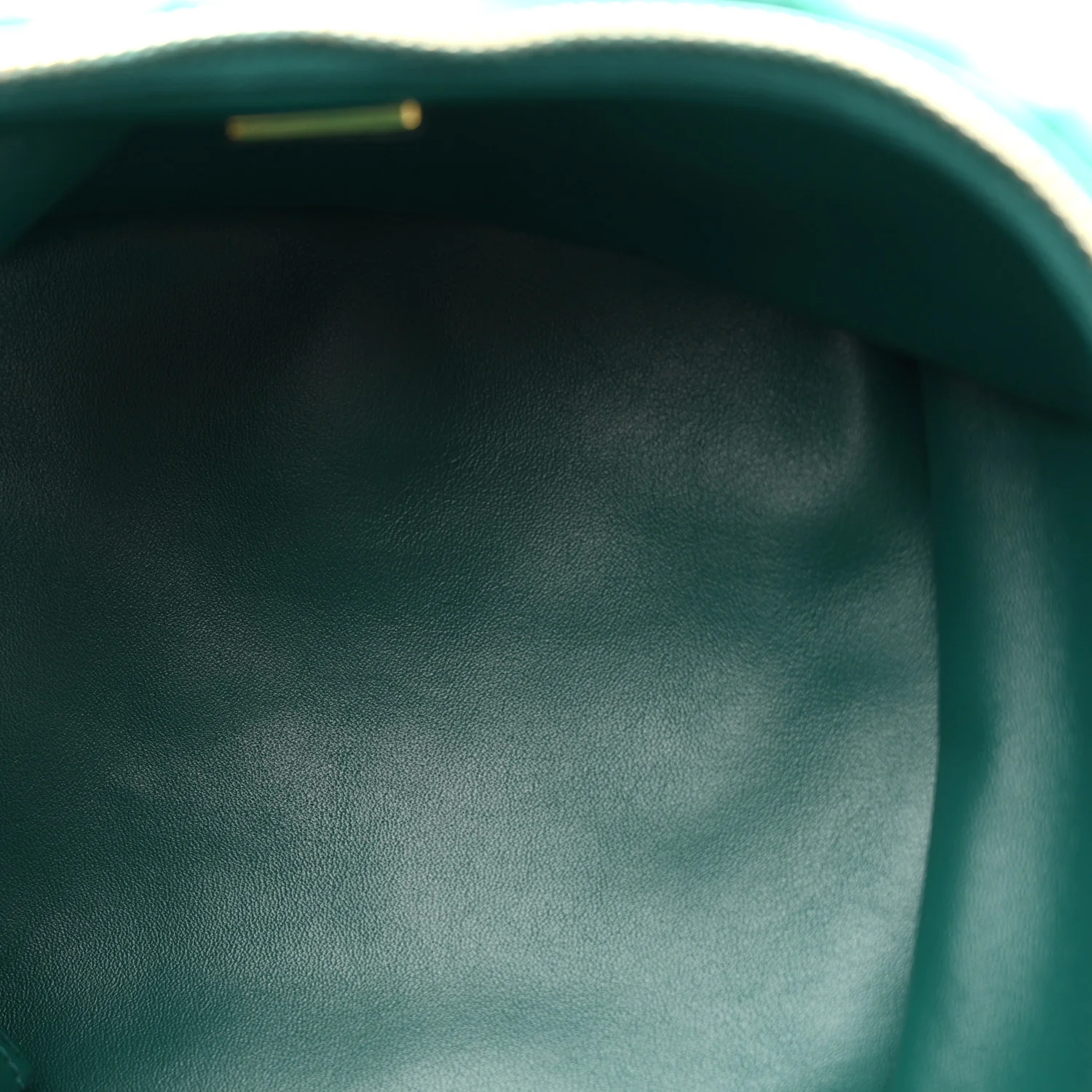 Shearling Lambskin Quilted Small Vanity Case Green - Image 6