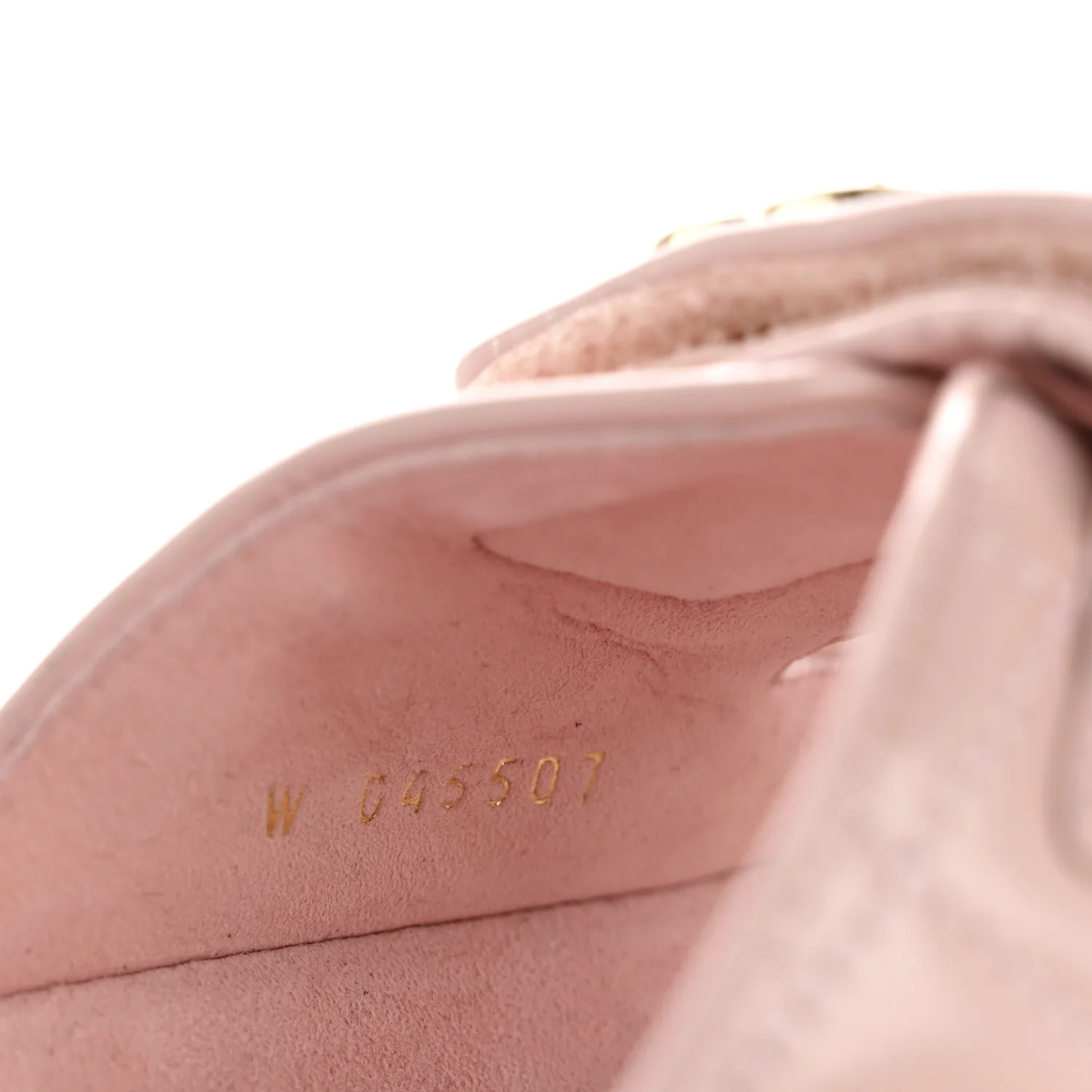 Shiny Calfskin Crystal Quilted Velcro Dad CC Slide Sandals 38 Light Pink - Image 9