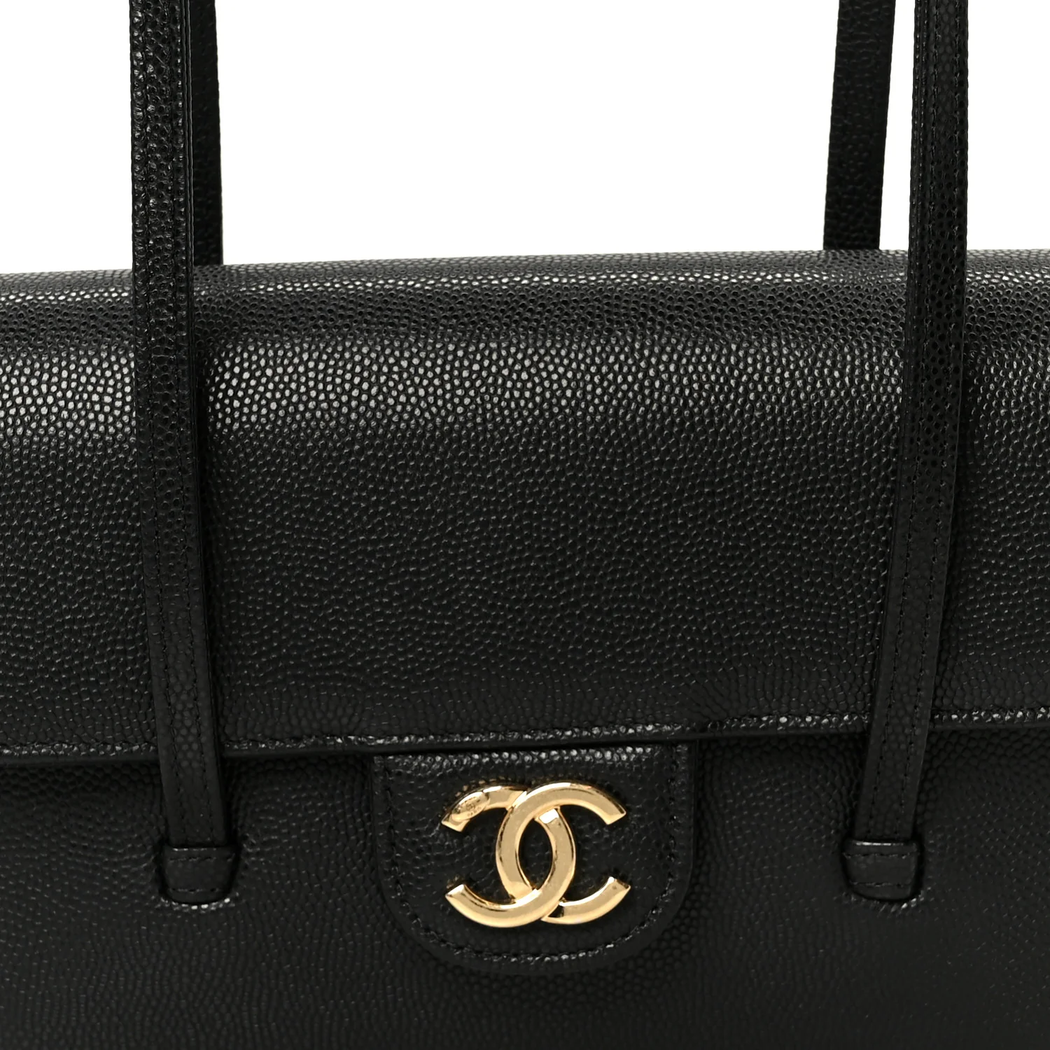 Shiny Caviar Mini Preppy Coco Shoulder Bag Black - Image 8