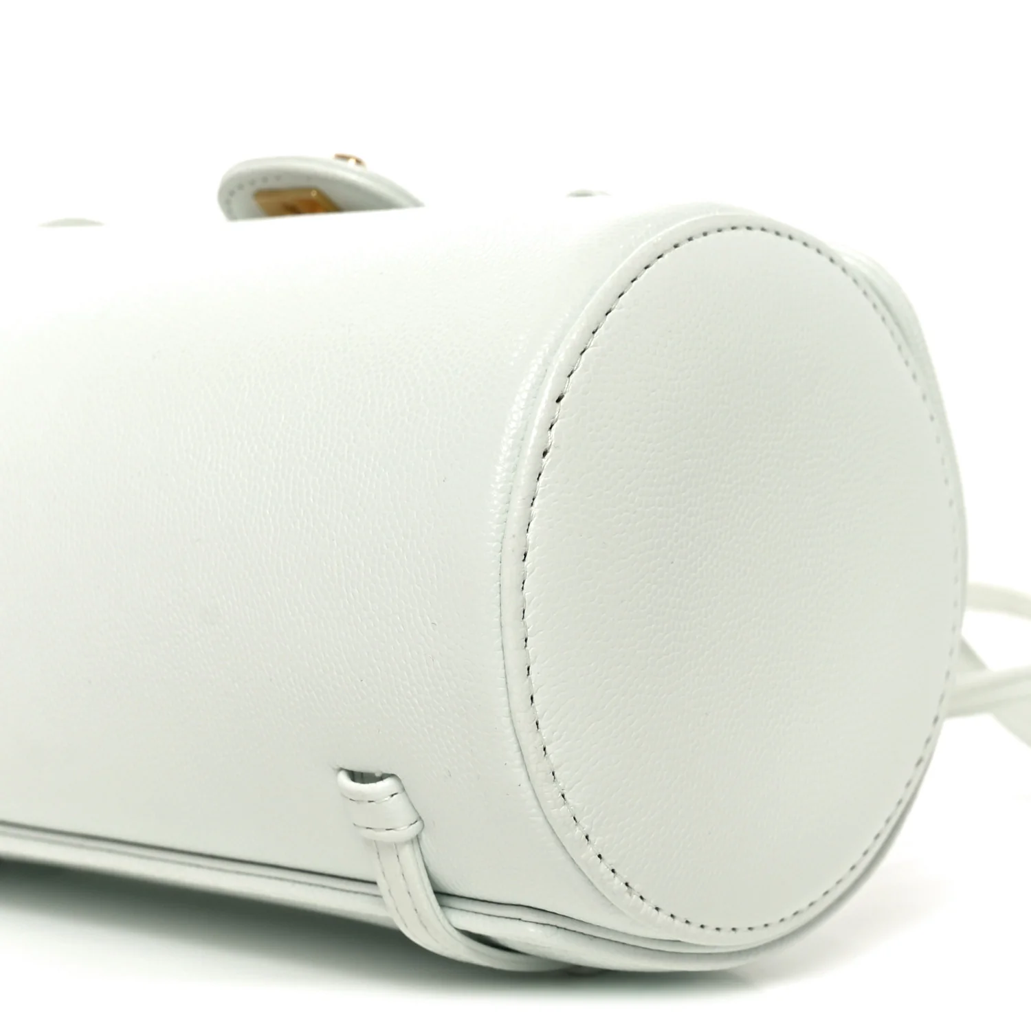 Shiny Caviar Preppy Coco Small Bowling Bag Light Blue - Image 10