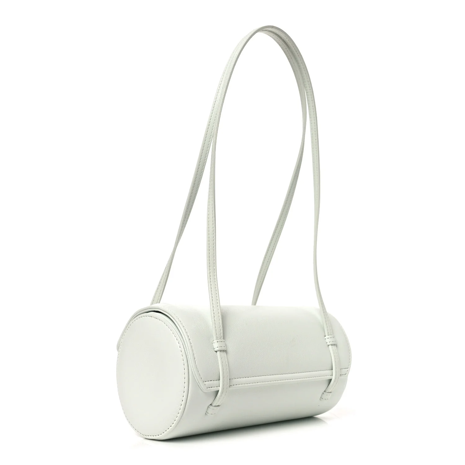 Shiny Caviar Preppy Coco Small Bowling Bag Light Blue - Image 3