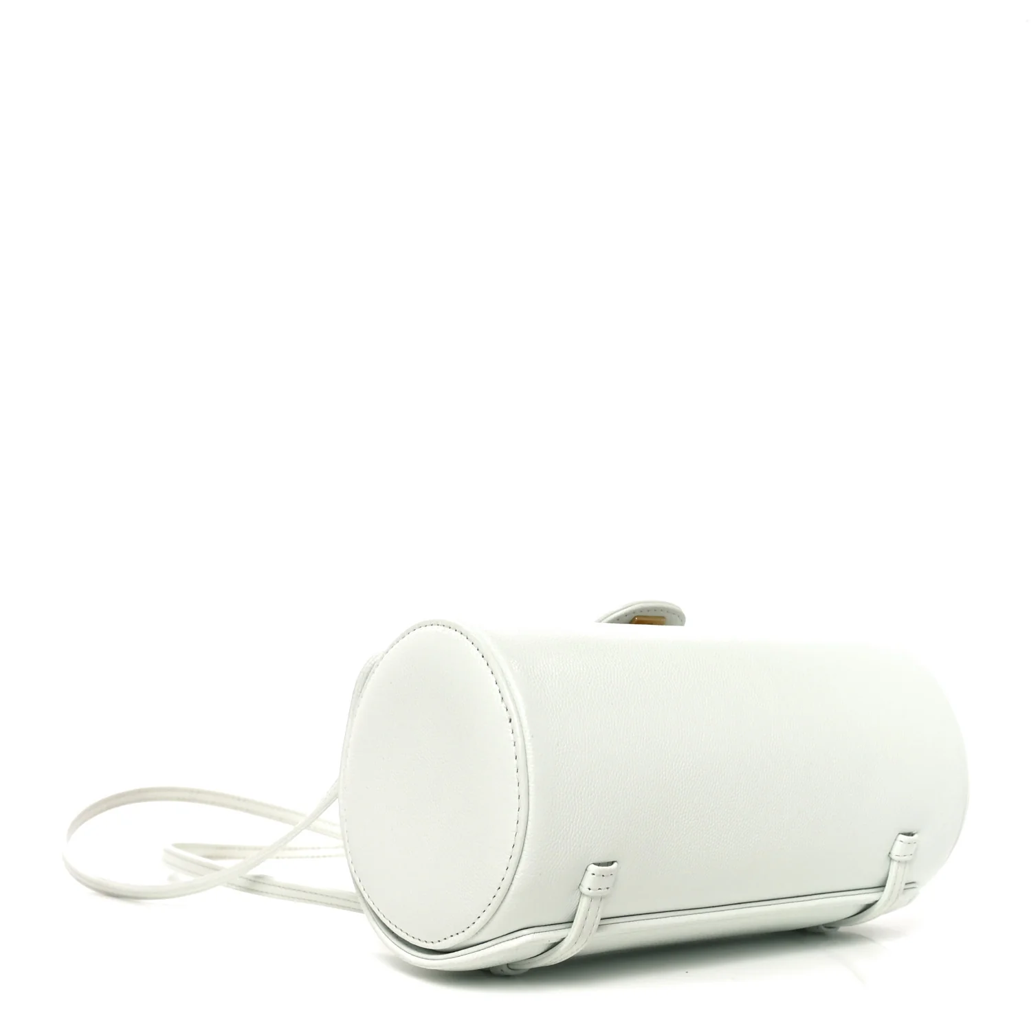 Shiny Caviar Preppy Coco Small Bowling Bag Light Blue - Image 4