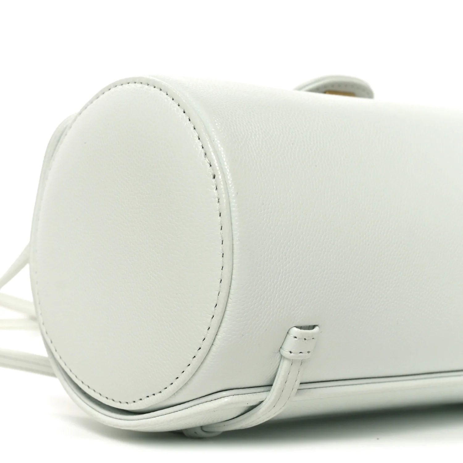 Shiny Caviar Preppy Coco Small Bowling Bag Light Blue - Image 9