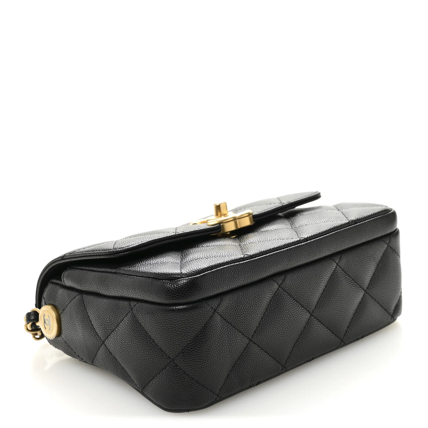 Shiny Caviar Quilted Mini Flap Black - Image 4