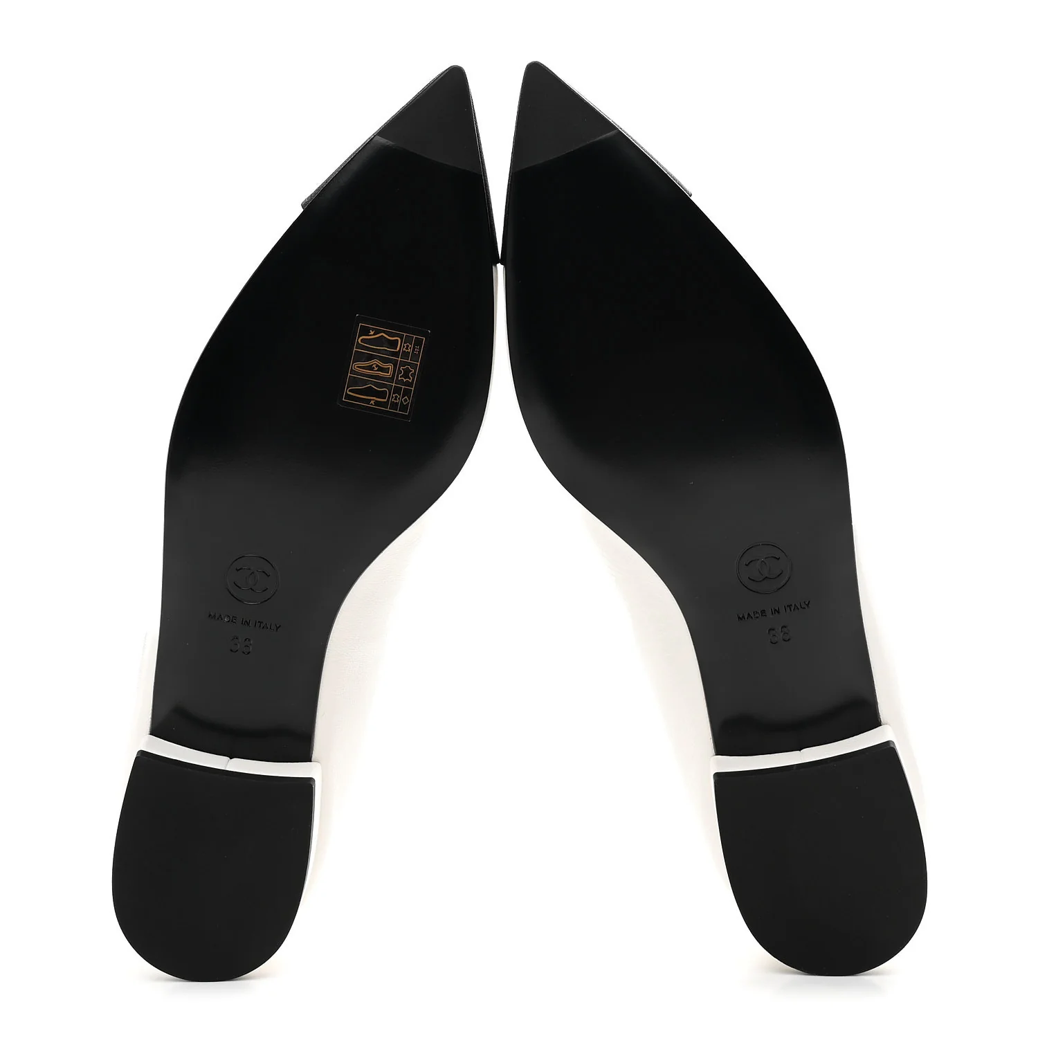 Shiny Lambskin Grosgrain Pearl Mary Janes Flats 38 White Black - Image 7
