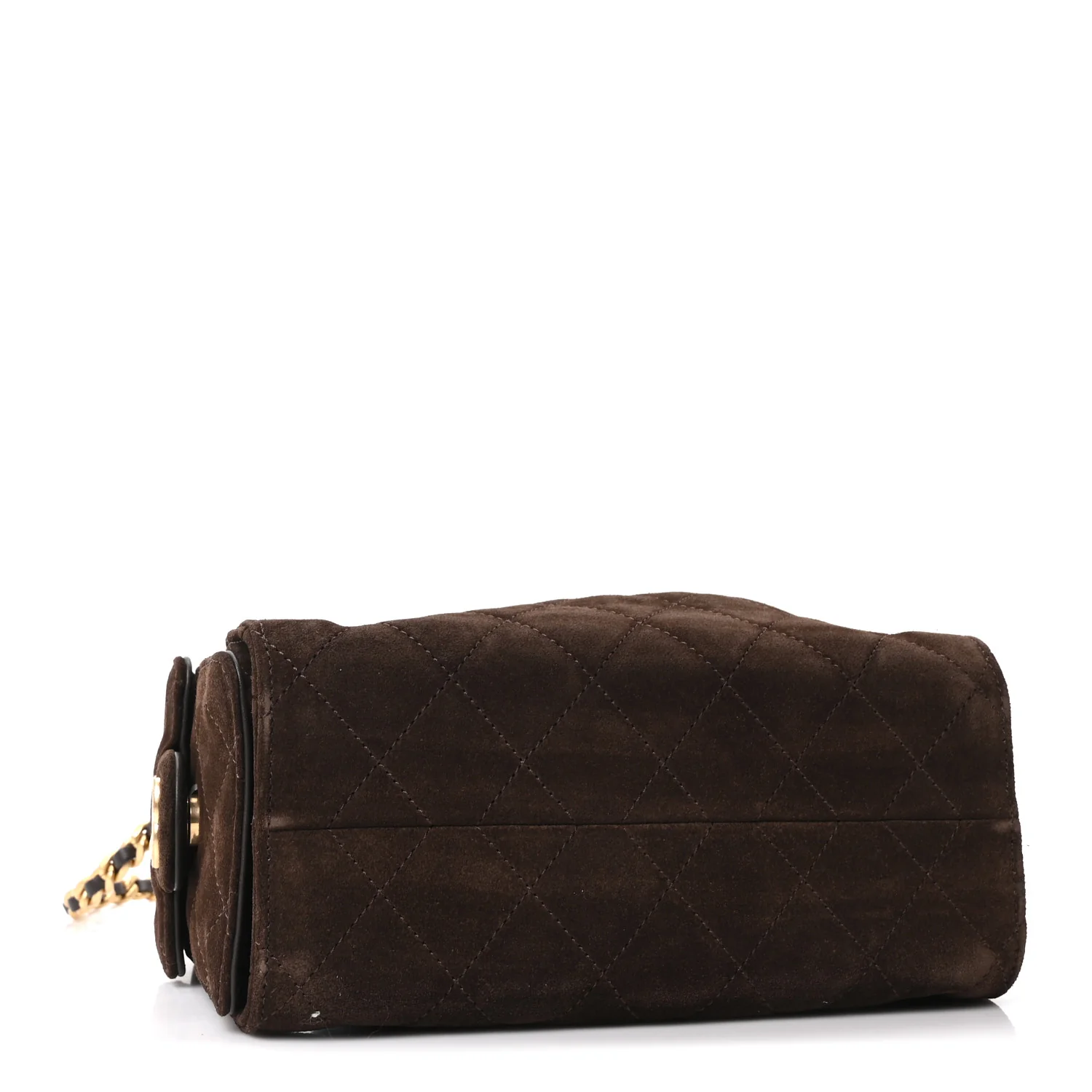Suede Quilted Mini Chanel 25 Handbag Dark Brown - Image 7