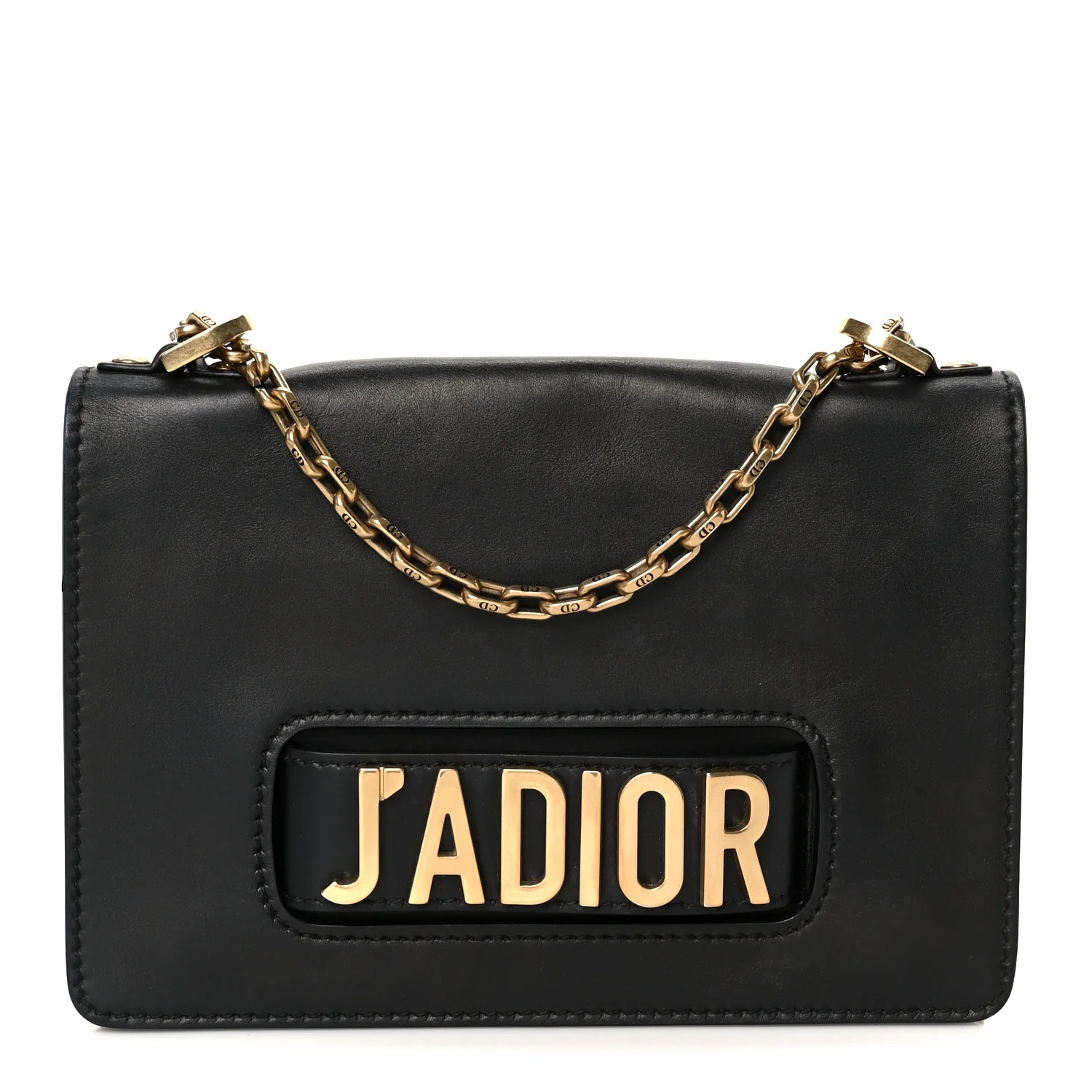 Calfskin J'Adior Chain Flap Bag Black - Image 8