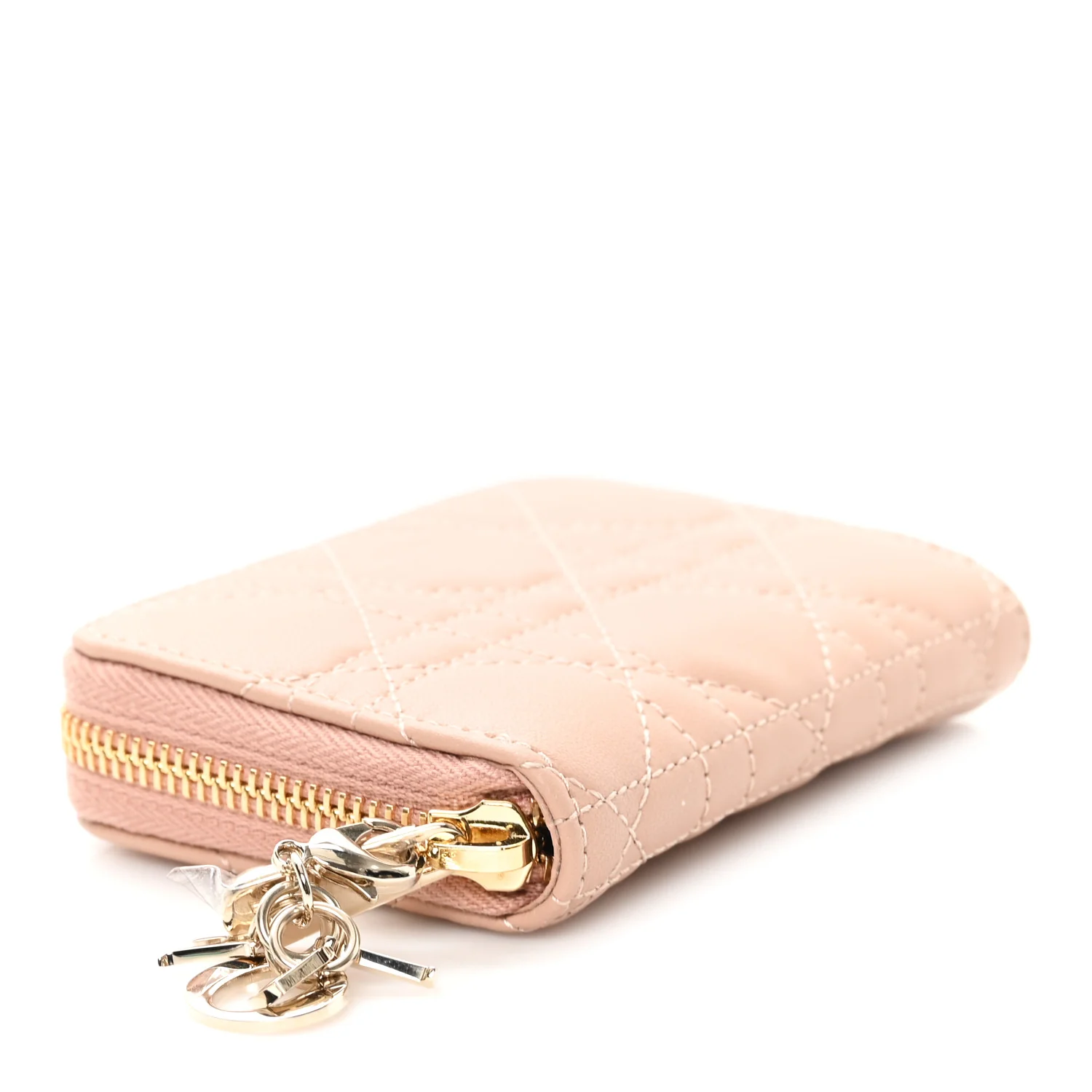 Lambskin Cannage Small Lady Dior Voyageur Coin Purse Rose Des Vents - Image 4