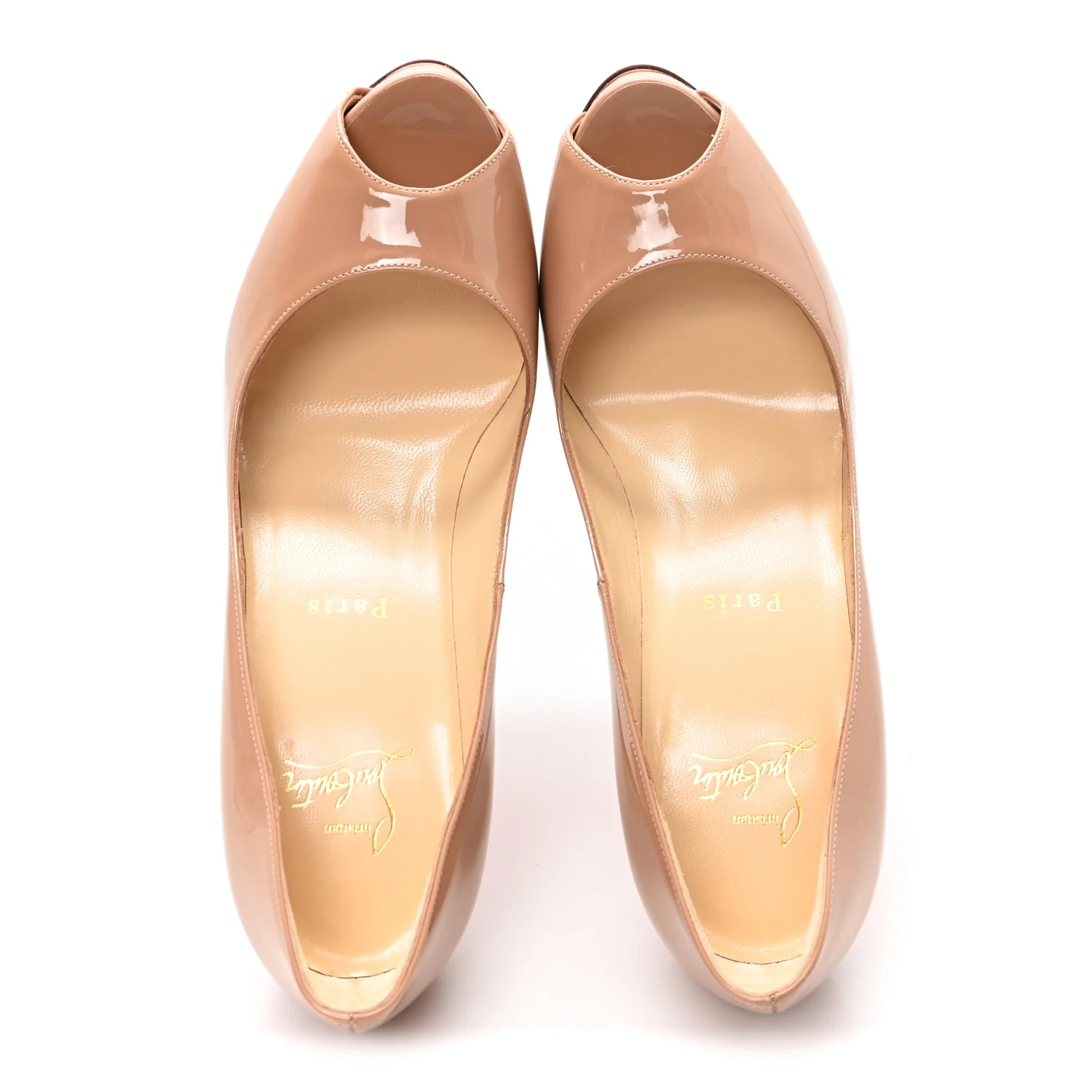 Patent New Very Prive 120 Pumps 38.5 Nude - Image 2