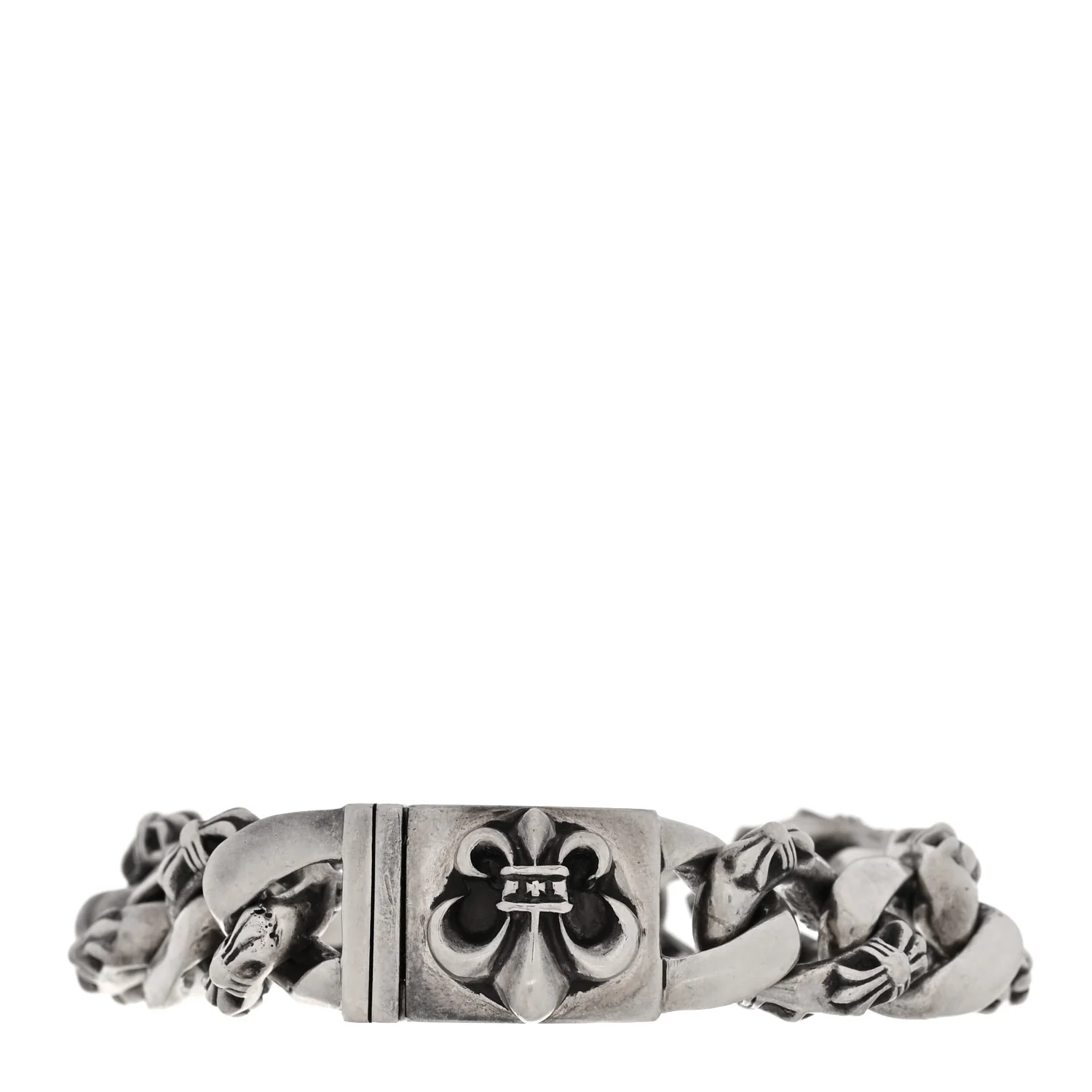 Sterling Silver Cross Box Fancy Link Curb Chain Bracelet - Image 2