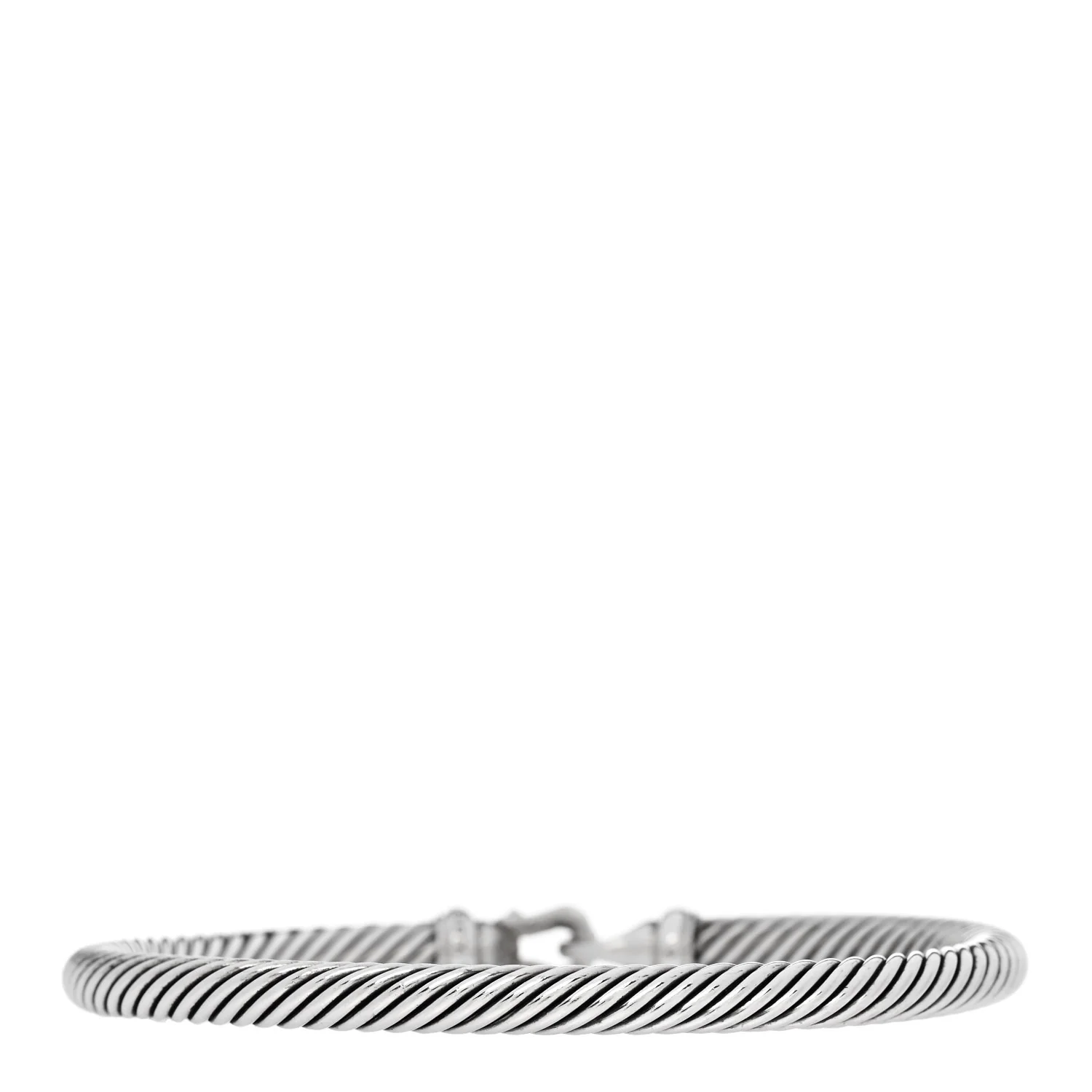 Sterling Silver Diamond 5mm Cable Buckle Bracelet - Image 2