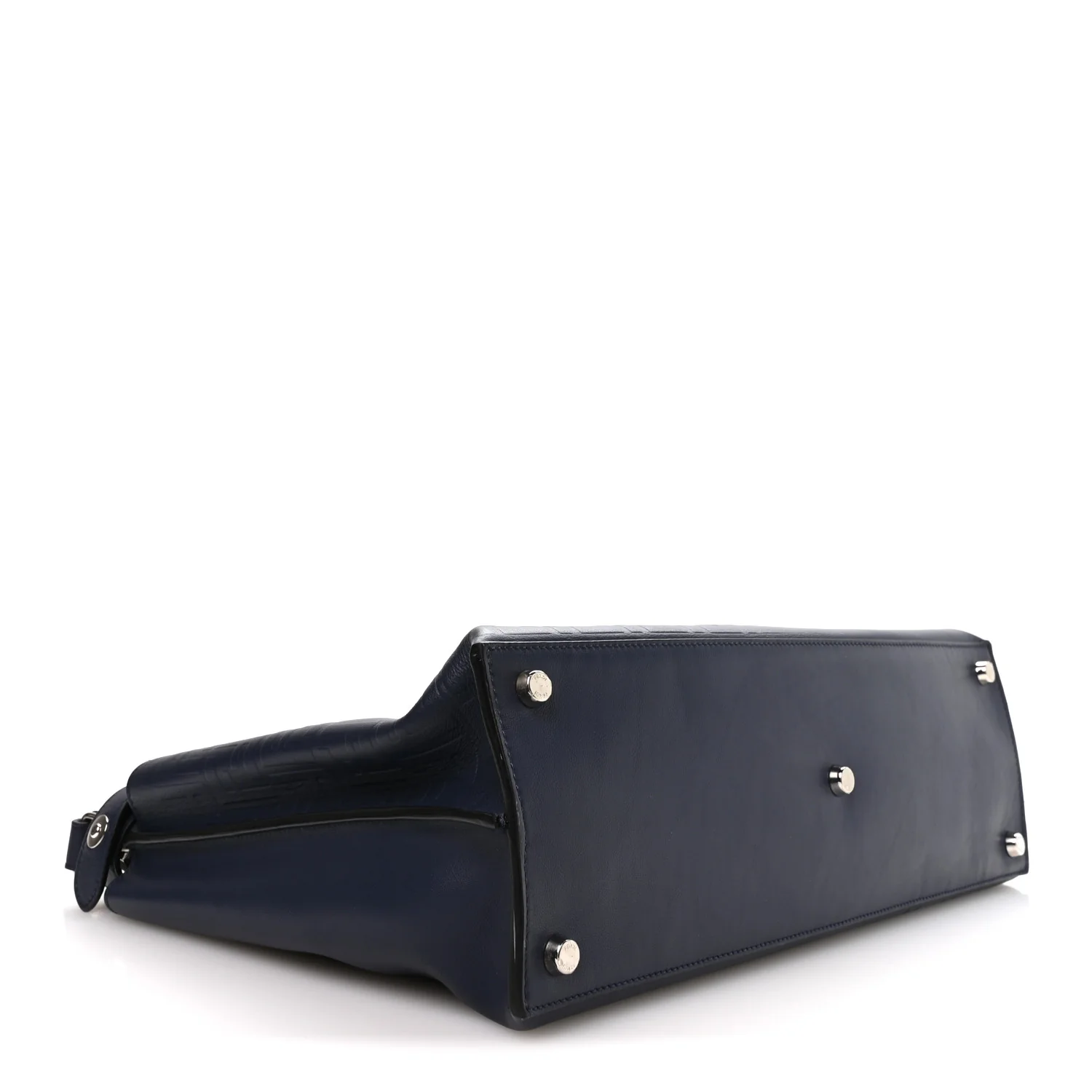 Calfskin Embossed Large Peekaboo Iconic Fit Satchel Blueberry - Image 4