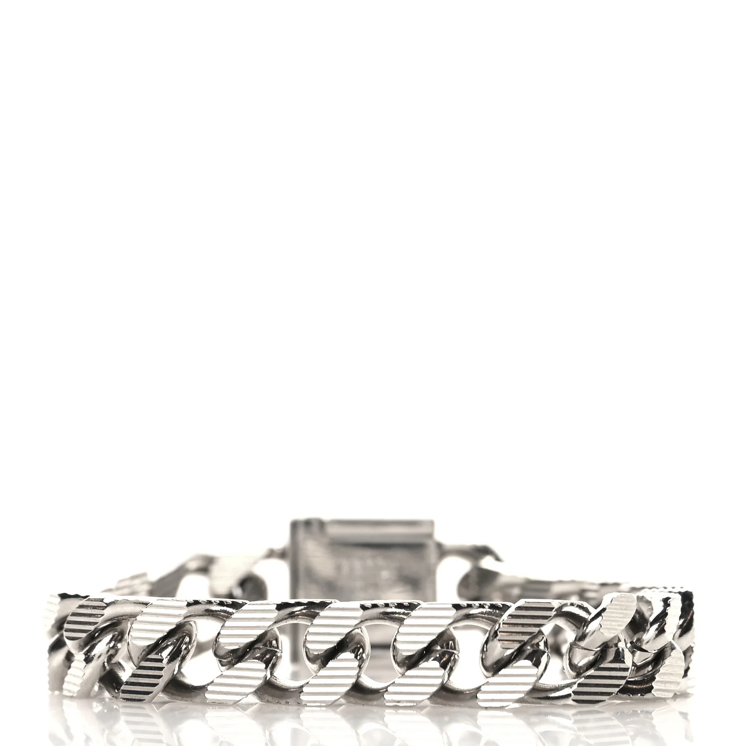 Metal FF Curb Link Bracelet Silver - Image 3