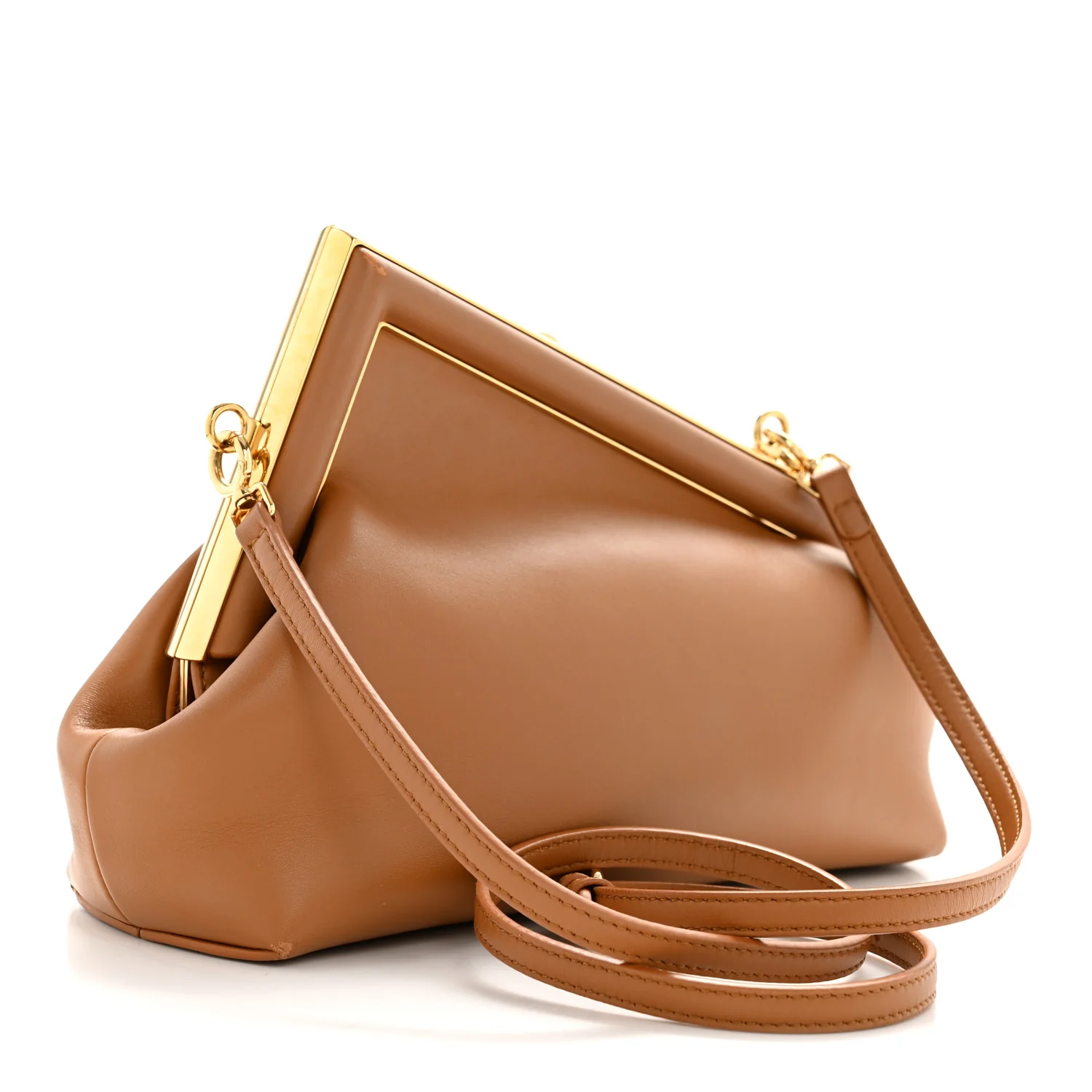 Shiny Nappa Small Fendi First Caramello - Image 3