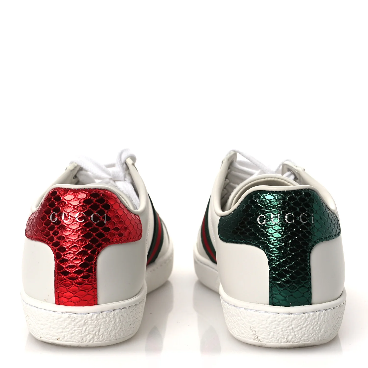 Calfskin Ayers Bee Embroidered Womens Ace Sneakers 35 White Green - Image 6
