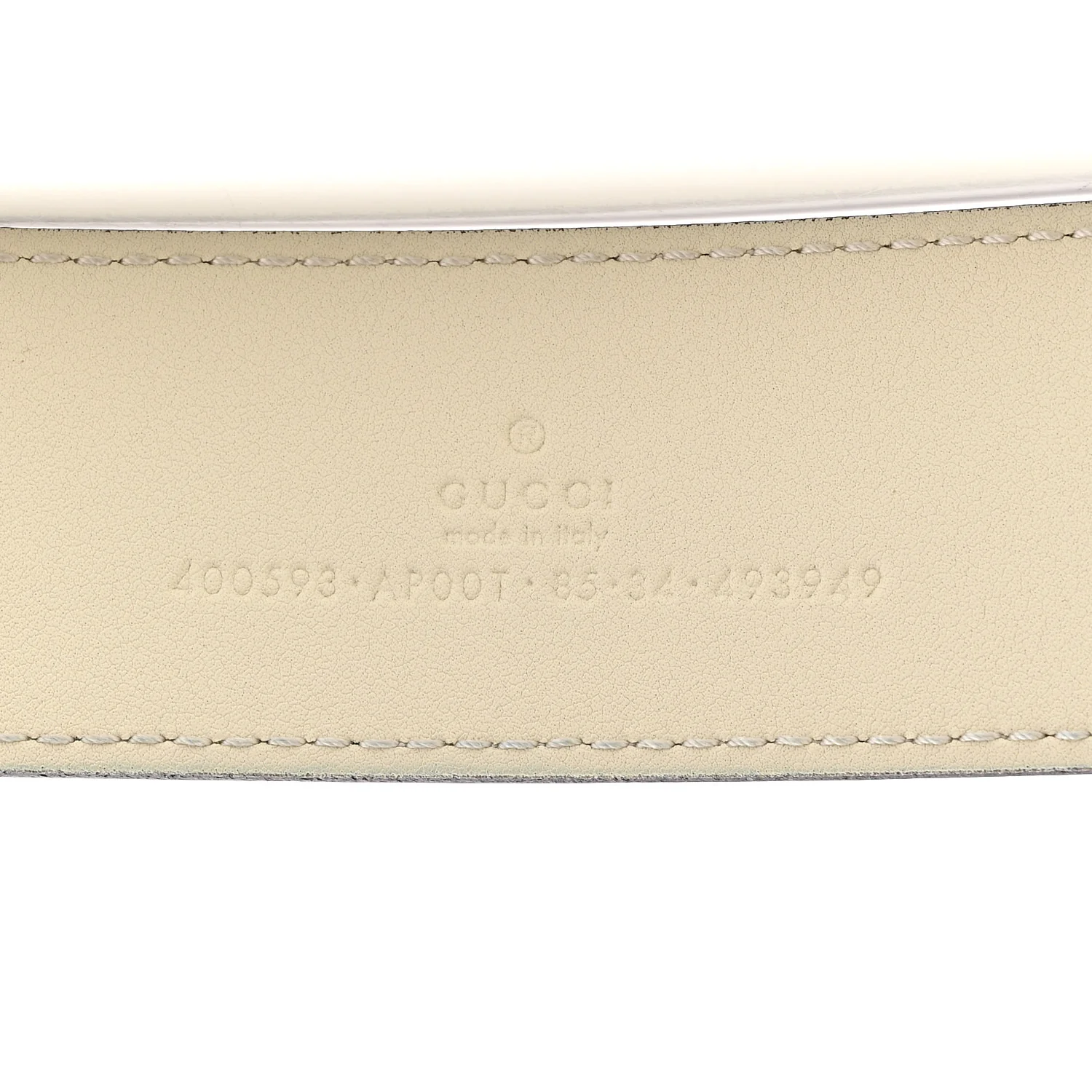 Calfskin Double G 40mm Belt 85 34 Mystic White - Image 3