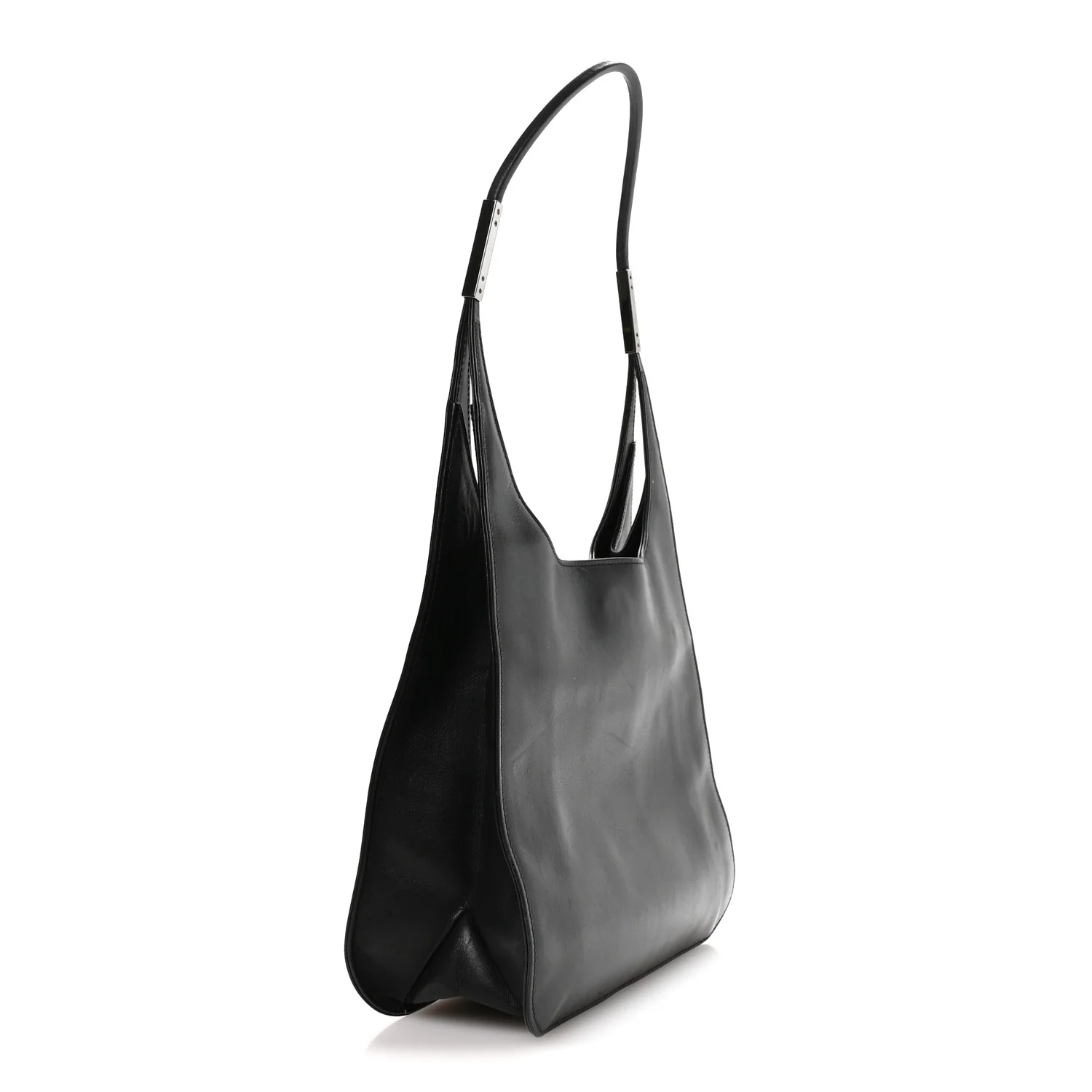 Calfskin Hobo Bag Black - Image 3