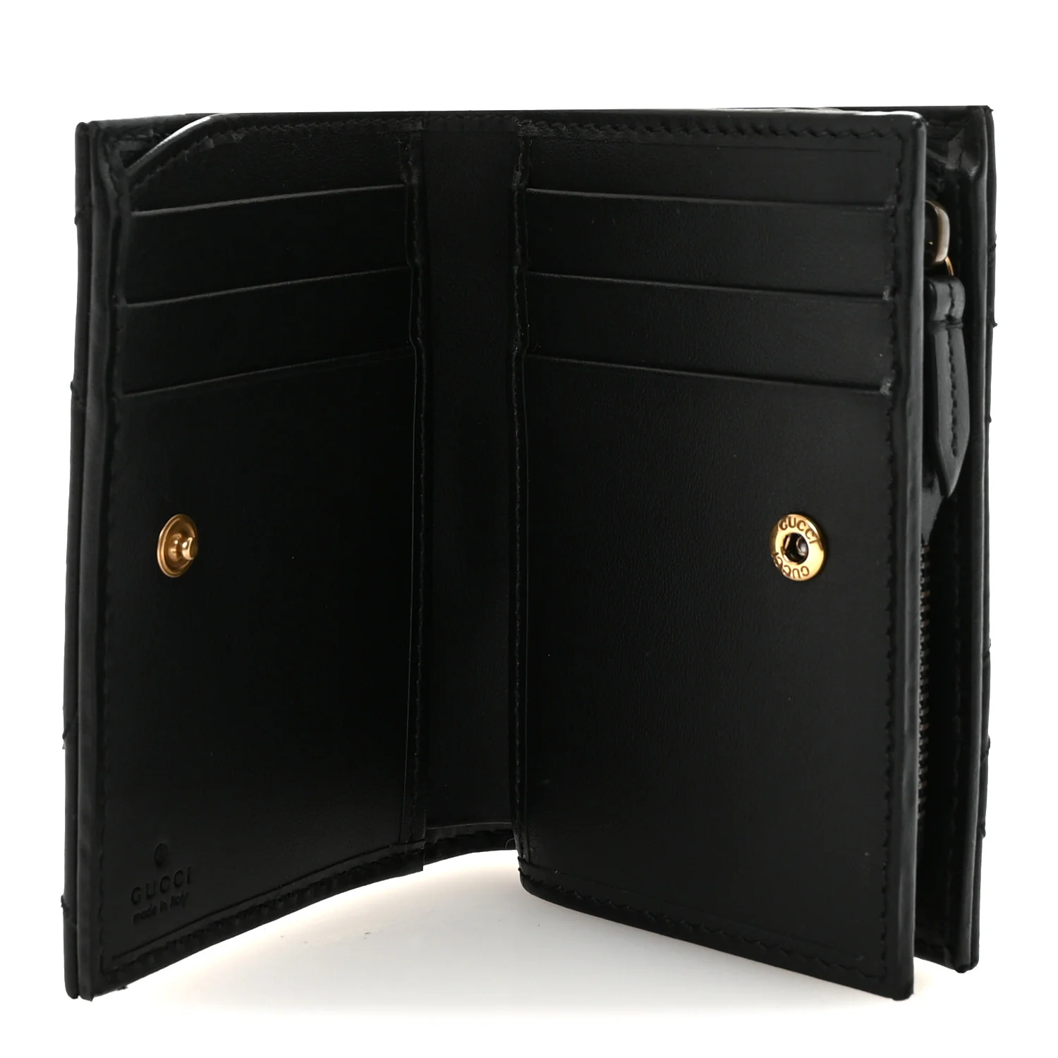 Calfskin Matelasse GG Marmont Card Case Wallet Black - Image 5