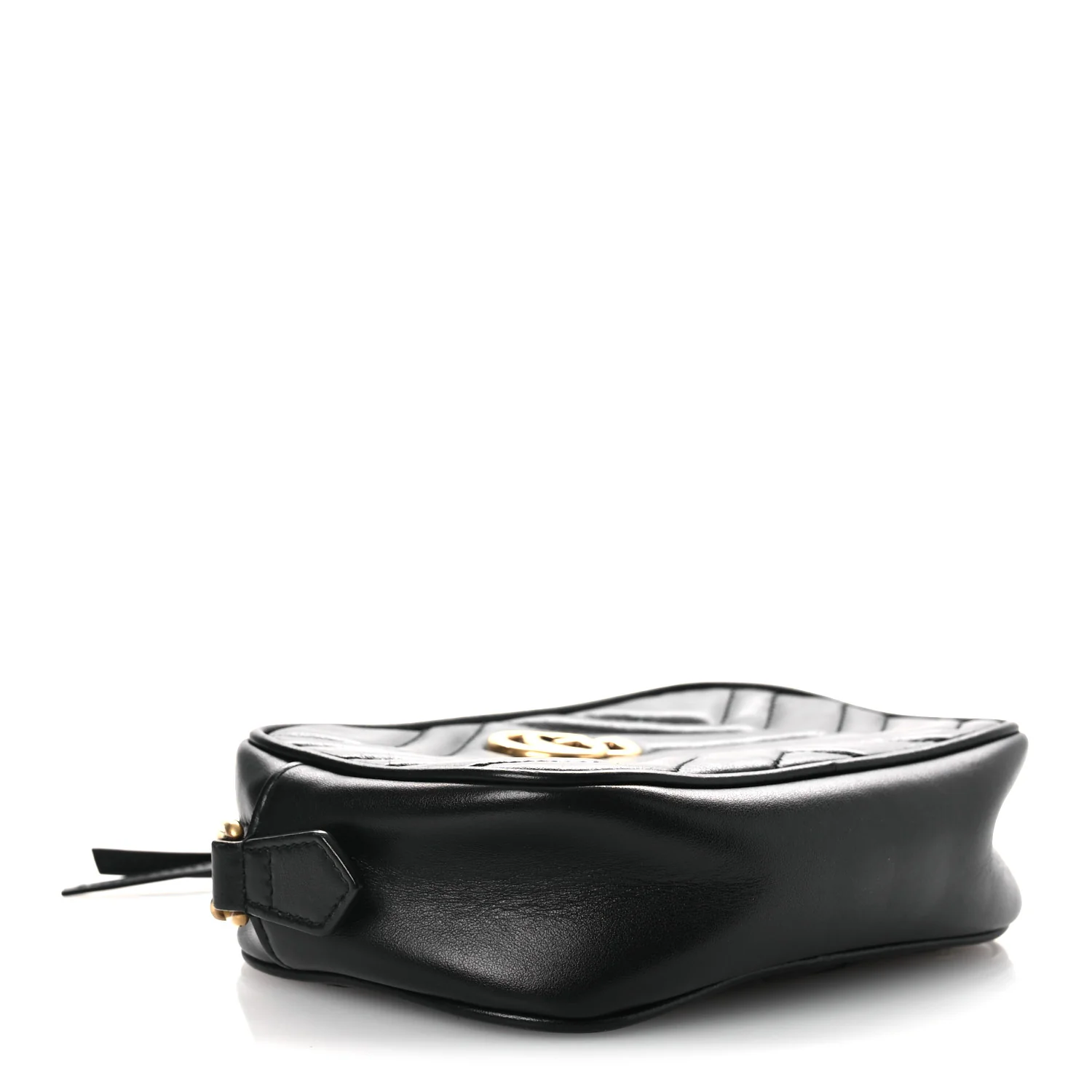 Calfskin Matelasse Mini GG Marmont Chain Shoulder Bag Black - Image 4