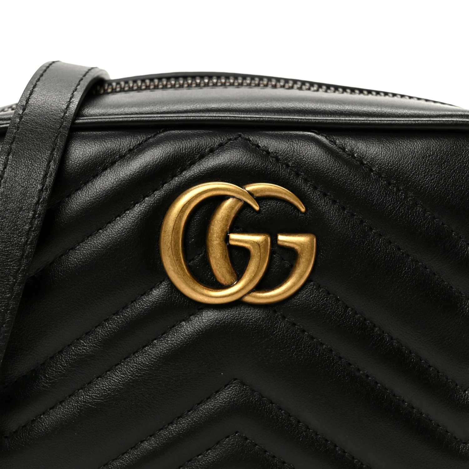 Calfskin Matelasse Mini GG Marmont Chain Shoulder Bag Black - Image 9