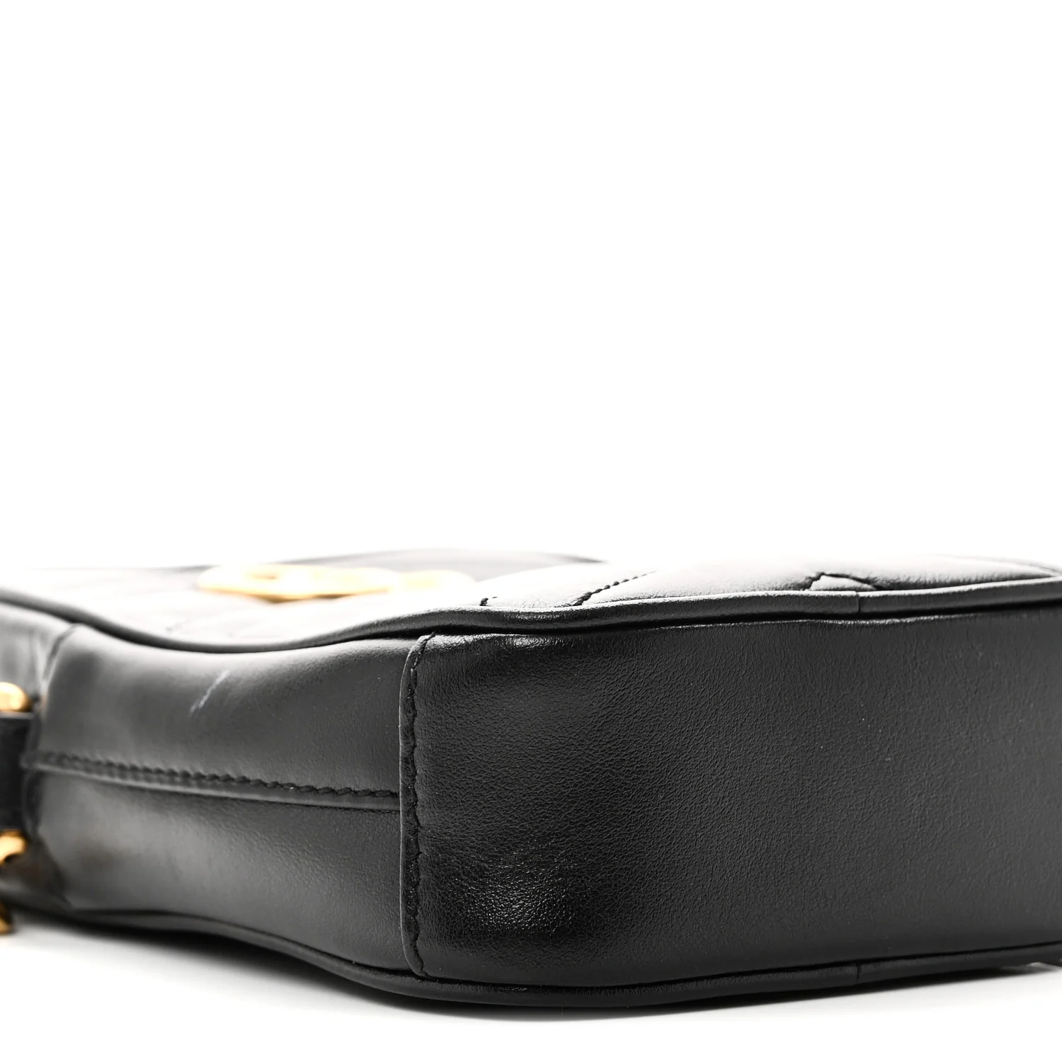 Calfskin Matelasse Mini GG Marmont Crossbody Bag Black - Image 9
