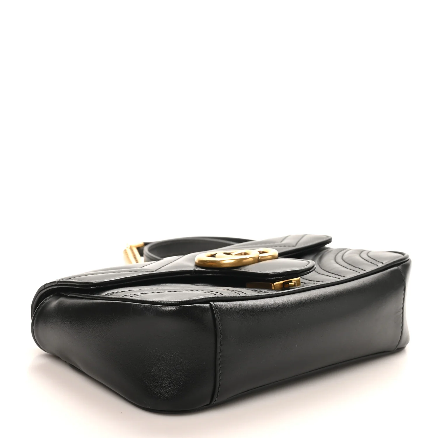 Calfskin Matelasse Mini GG Marmont Shoulder Bag Black - Image 4