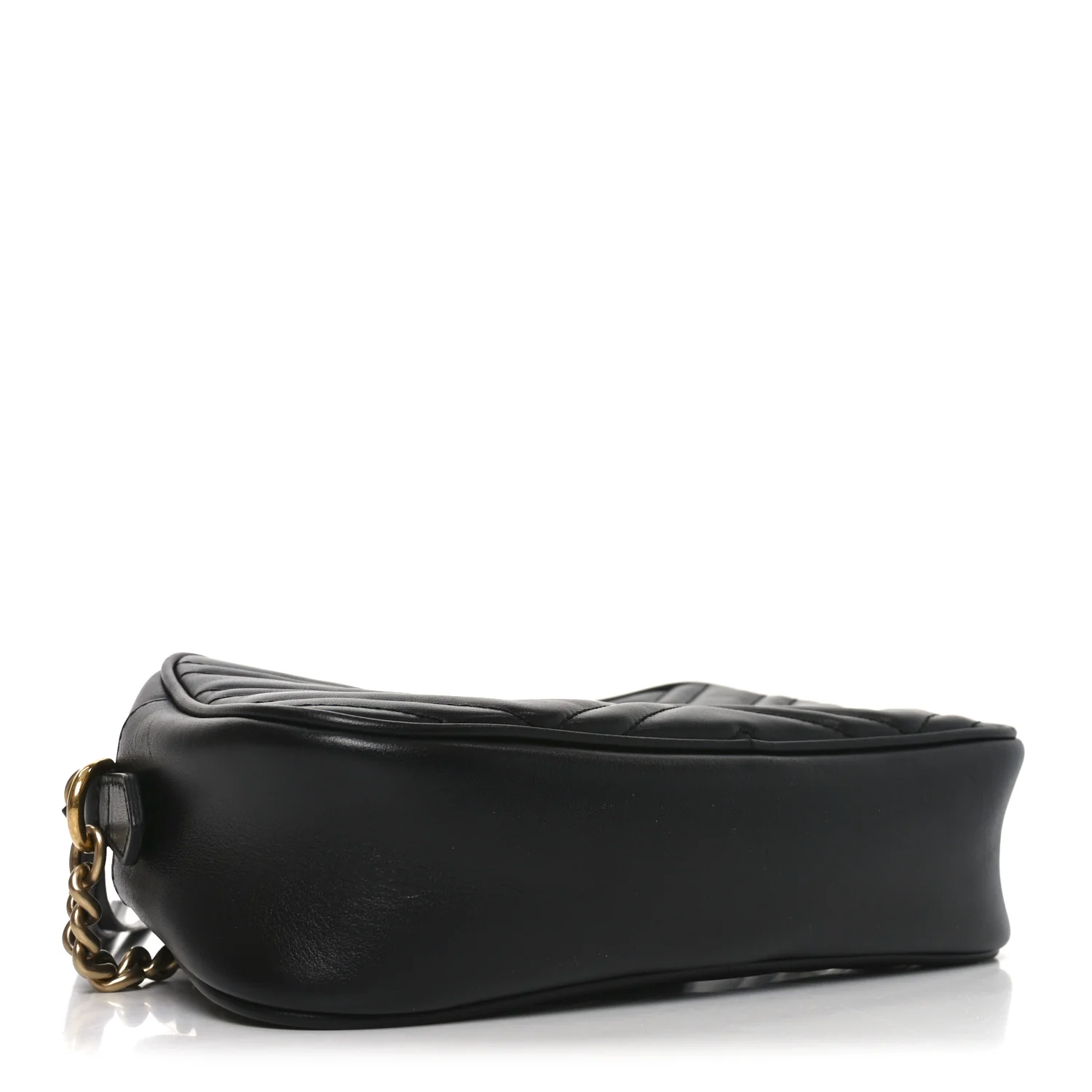 Calfskin Matelasse Small GG Marmont Chain Shoulder Bag Black - Image 4