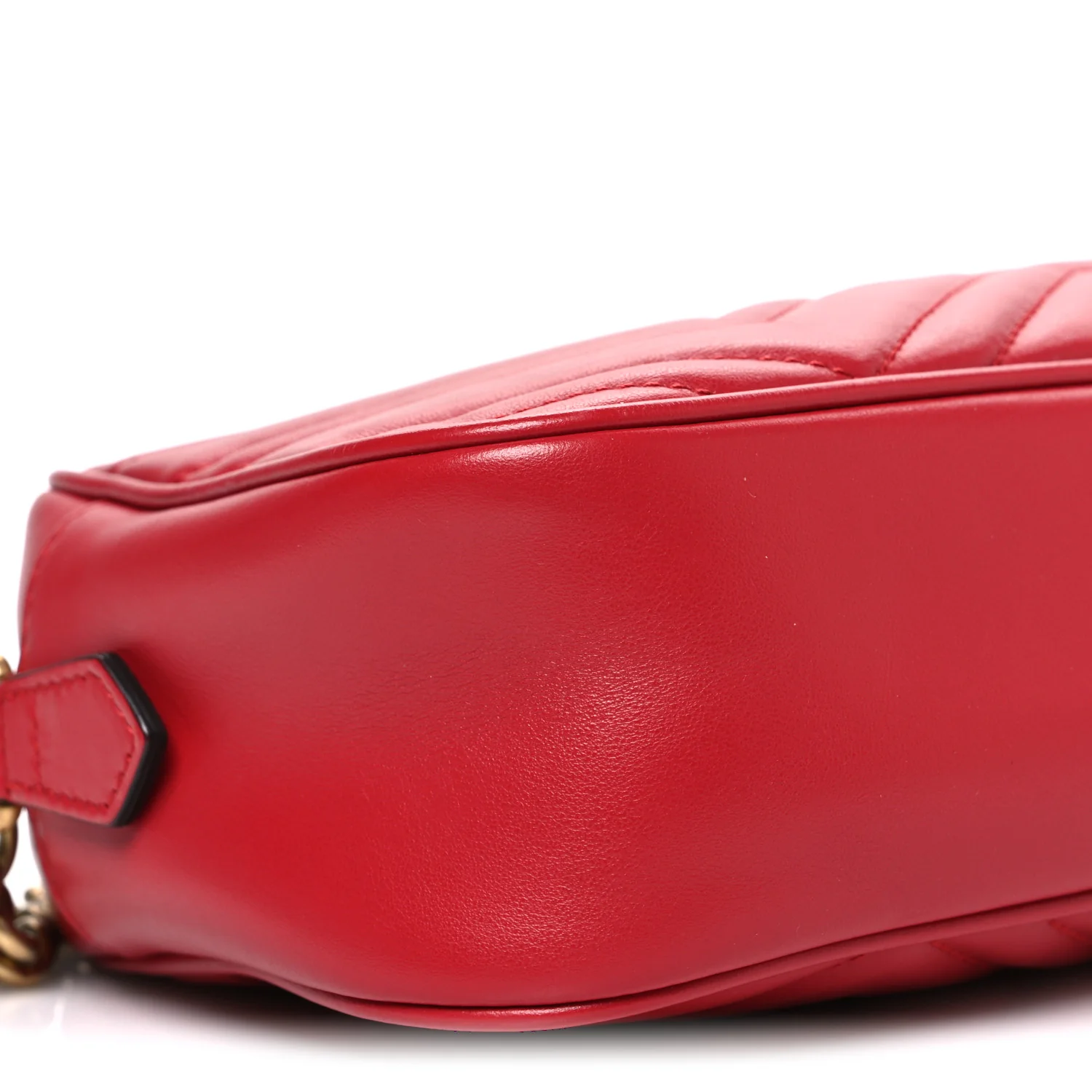 Calfskin Matelasse Small GG Marmont Chain Shoulder Bag Hibiscus Red - Image 8