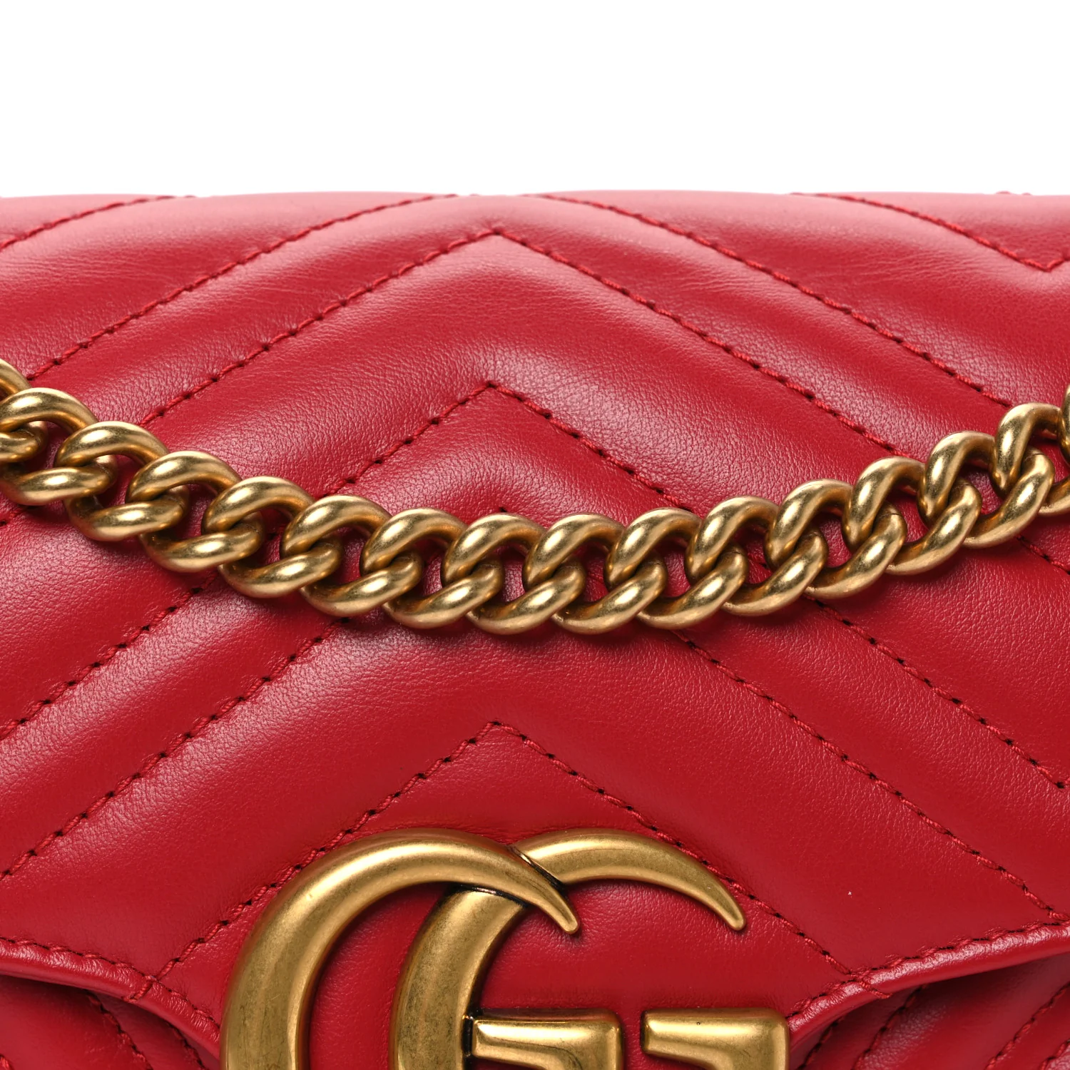 Calfskin Matelasse Small GG Marmont Shoulder Bag Hibiscus Red - Image 8