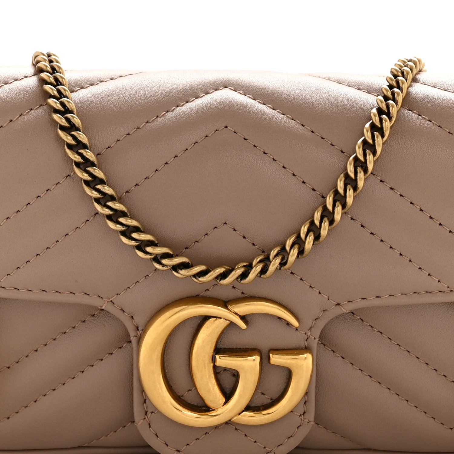 Calfskin Matelasse Super Mini GG Marmont Shoulder Bag Porcelain Rose - Image 8