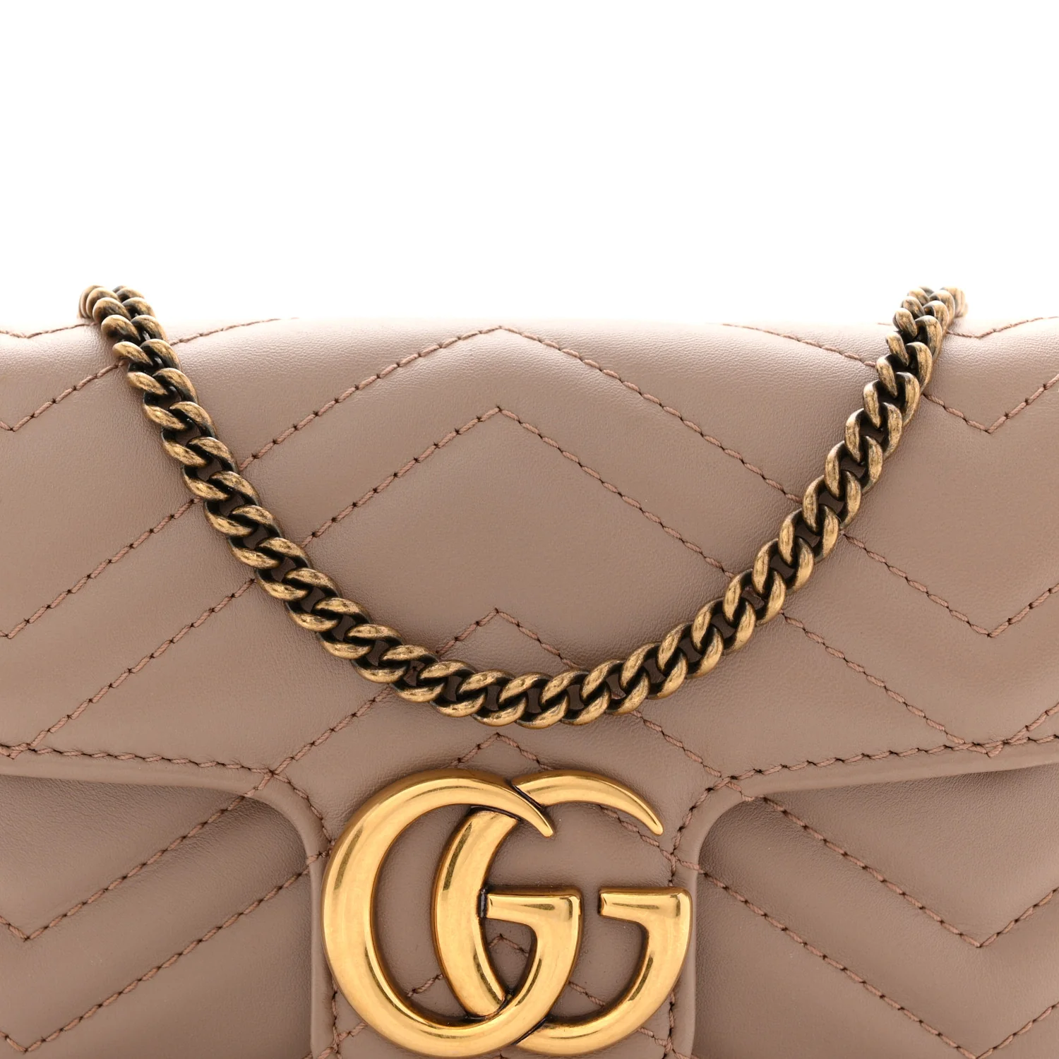 Calfskin Matelasse Super Mini GG Marmont Shoulder Bag Porcelain Rose - Image 8
