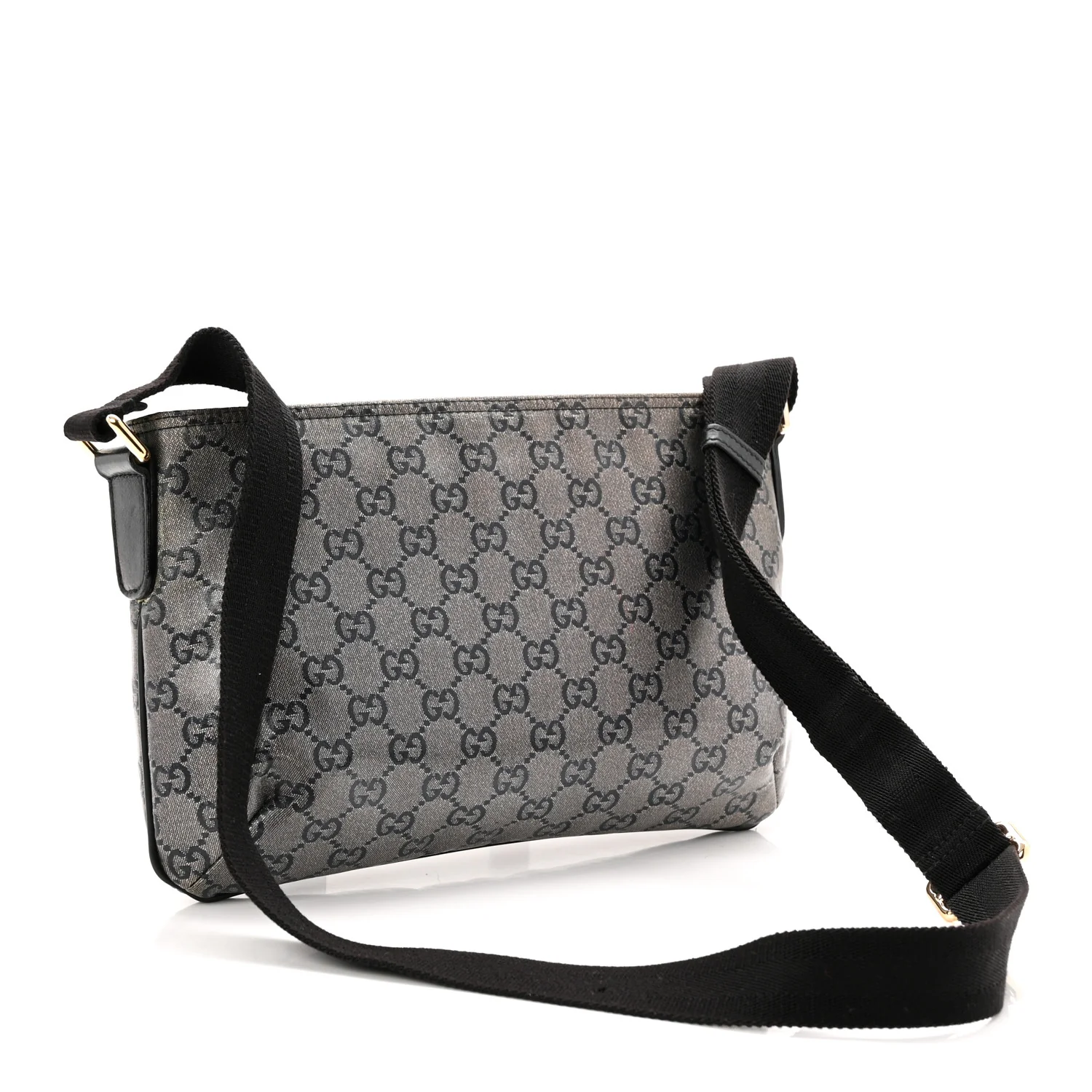 Crystal Monogram Small Flat Messenger Crossbody Navy - Image 3