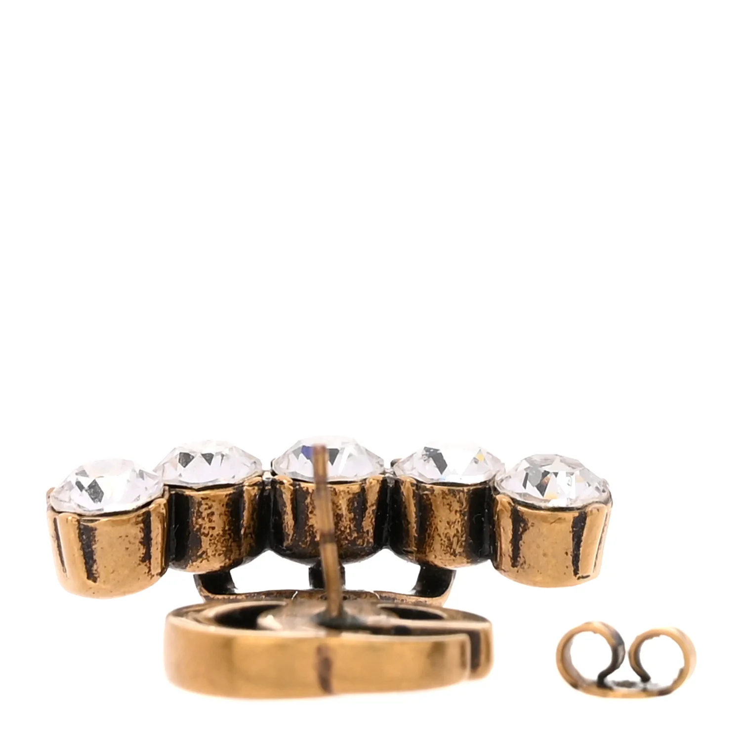 Crystal Single GG Earring Gold - Image 3