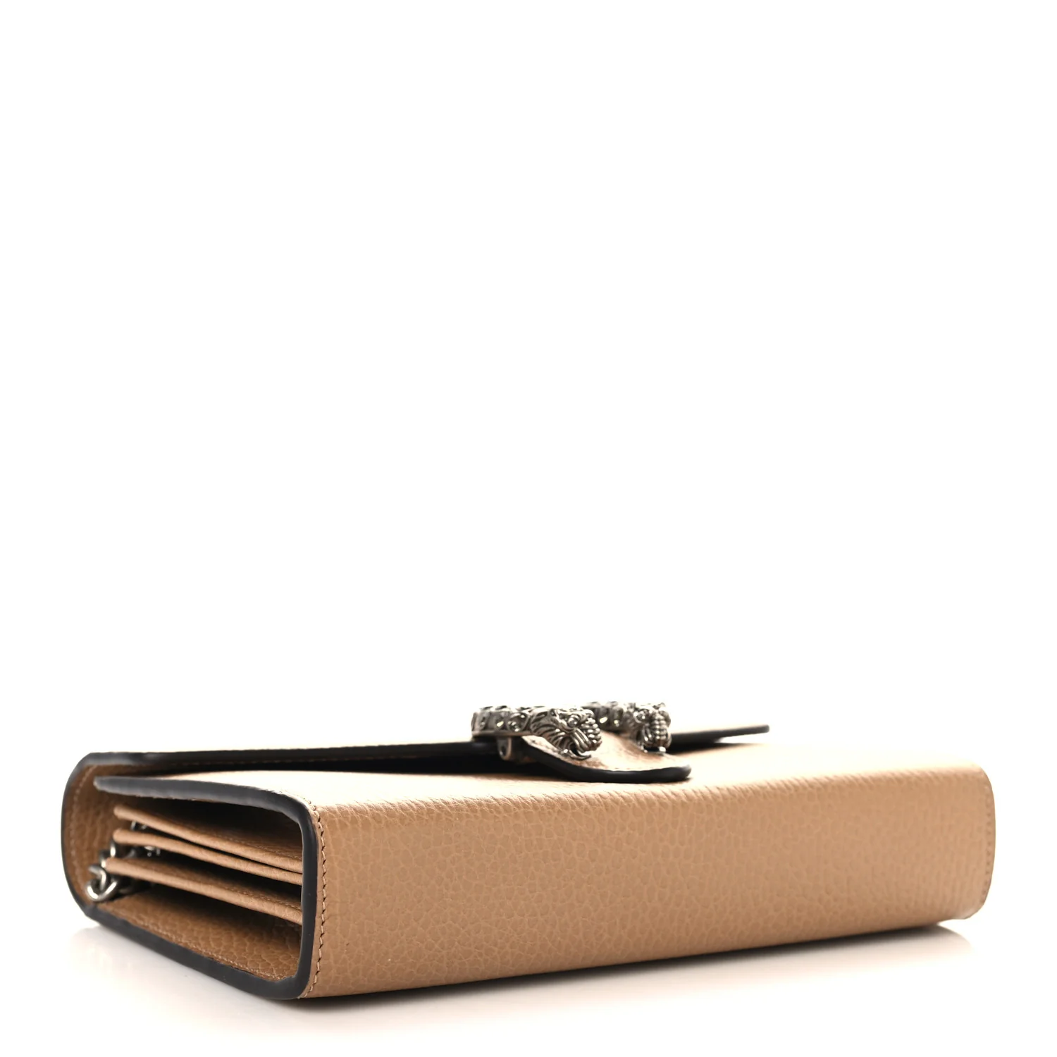 Dollar Calfskin Crystal Mini Dionysus Chain Wallet Natural Tan Black Diamond - Image 4