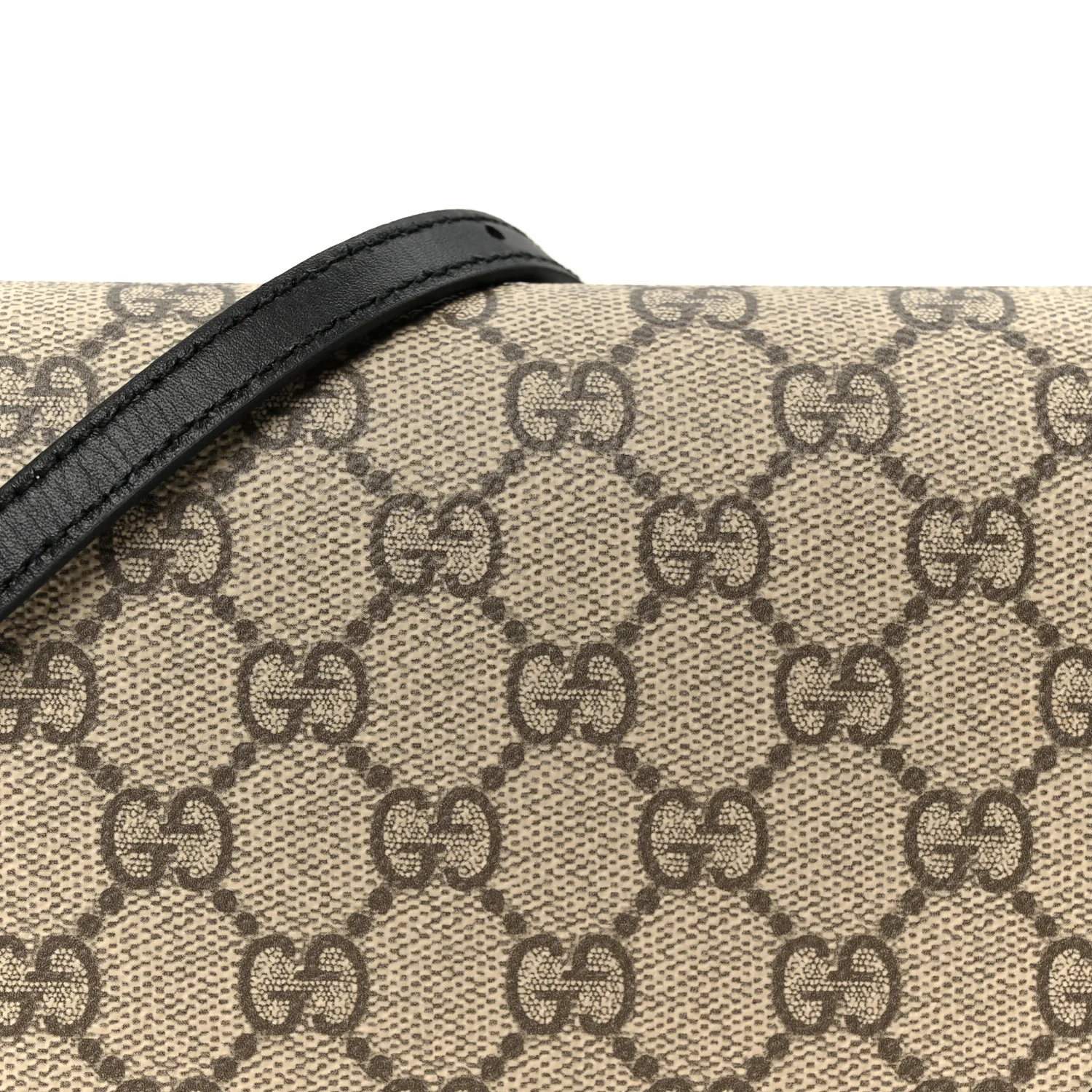 GG Emblem Monogram Wallet With Strap Beige Ebony Black - Image 7