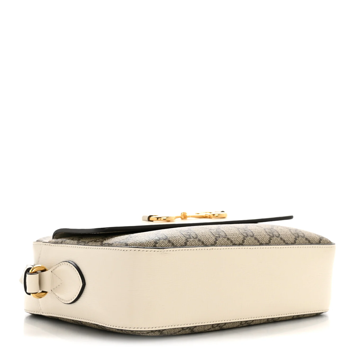GG Supreme Monogram Small Horsebit 1955 Shoulder Bag Beige Mystic White - Image 4