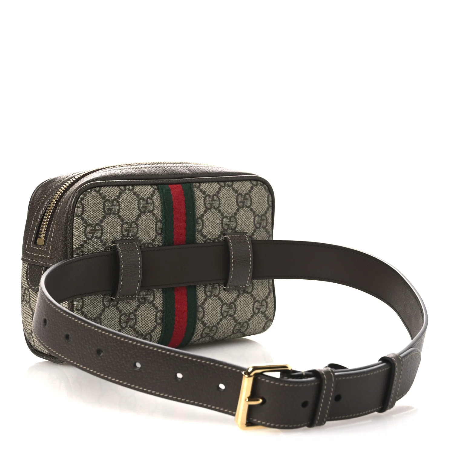 GG Supreme Monogram Web Small Ophidia Belt Bag 75 30 Dark Brown - Image 3