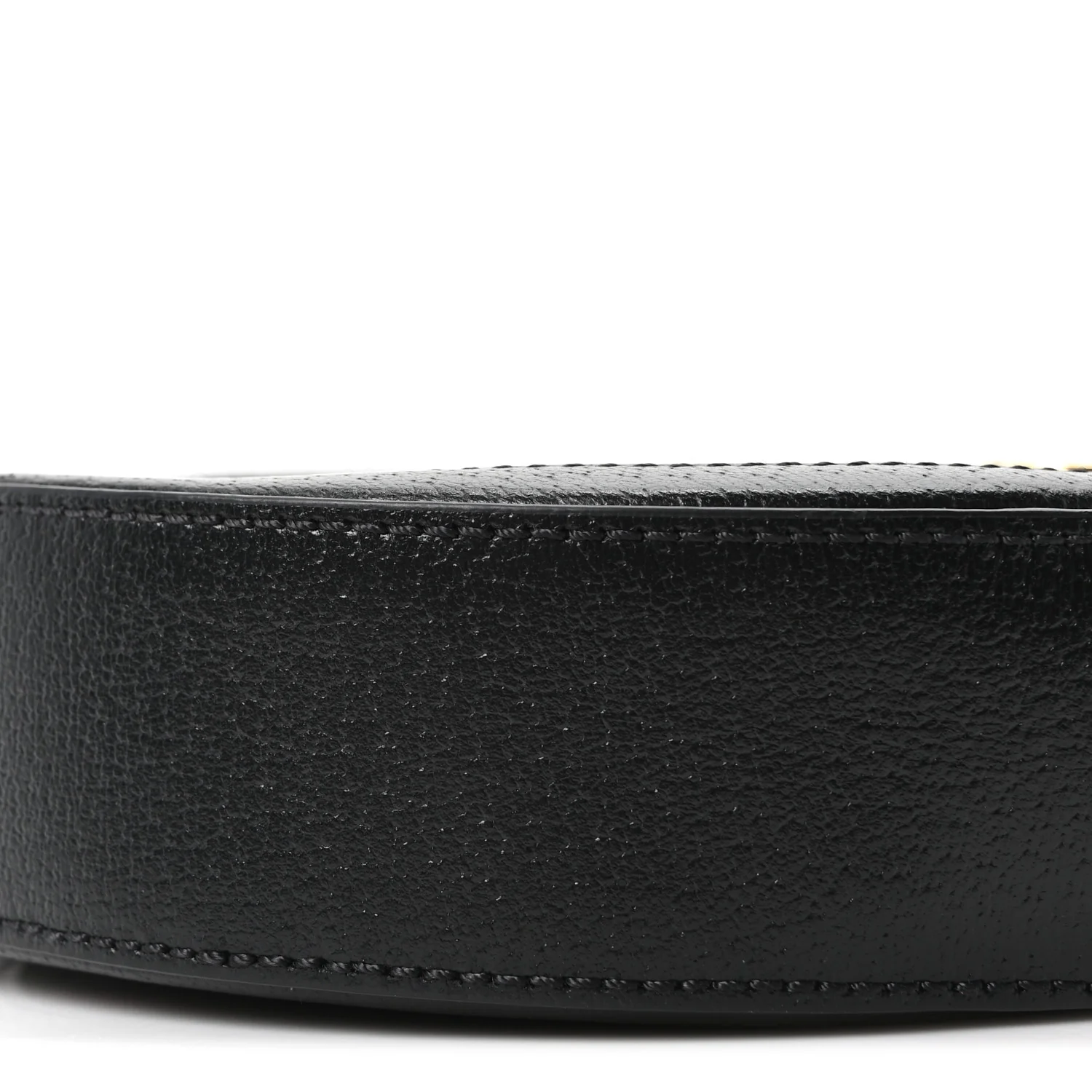 Grained Calfskin Web Mini Ophidia Round Shoulder Bag Black - Image 10