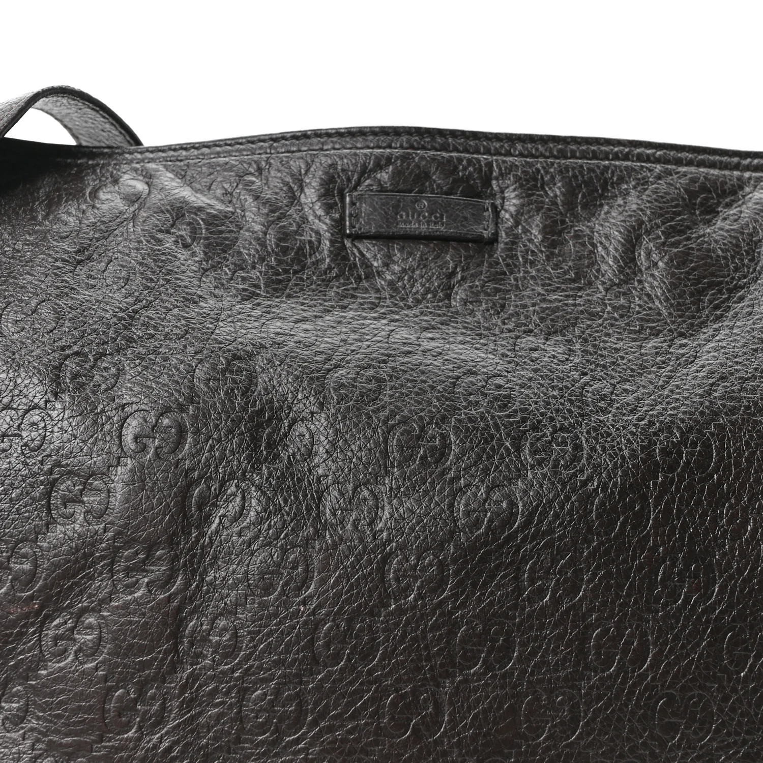 Guccissima Medium Flat Messenger Bag Dark Brown - Image 7