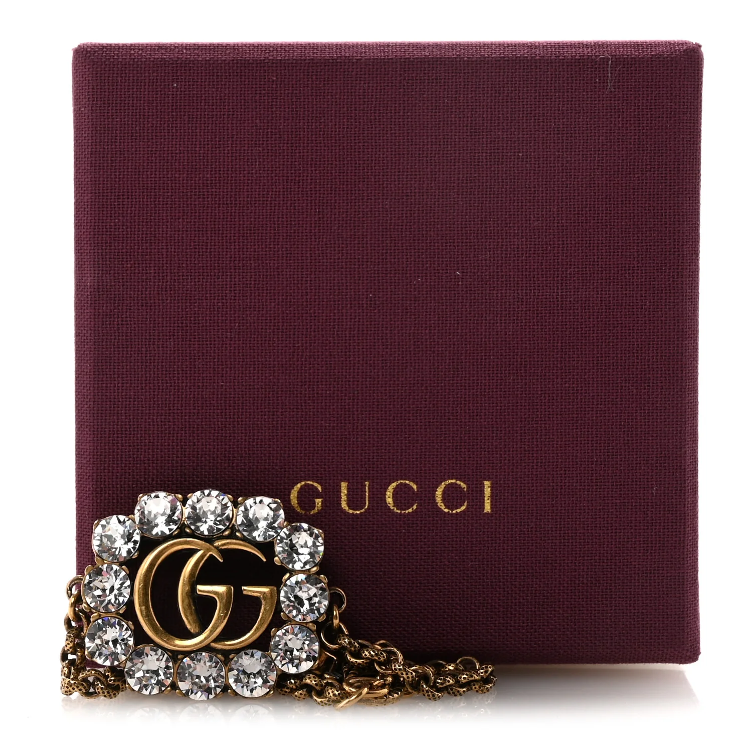 Metal Crystal Double G Bracelet Aged Gold - Image 5