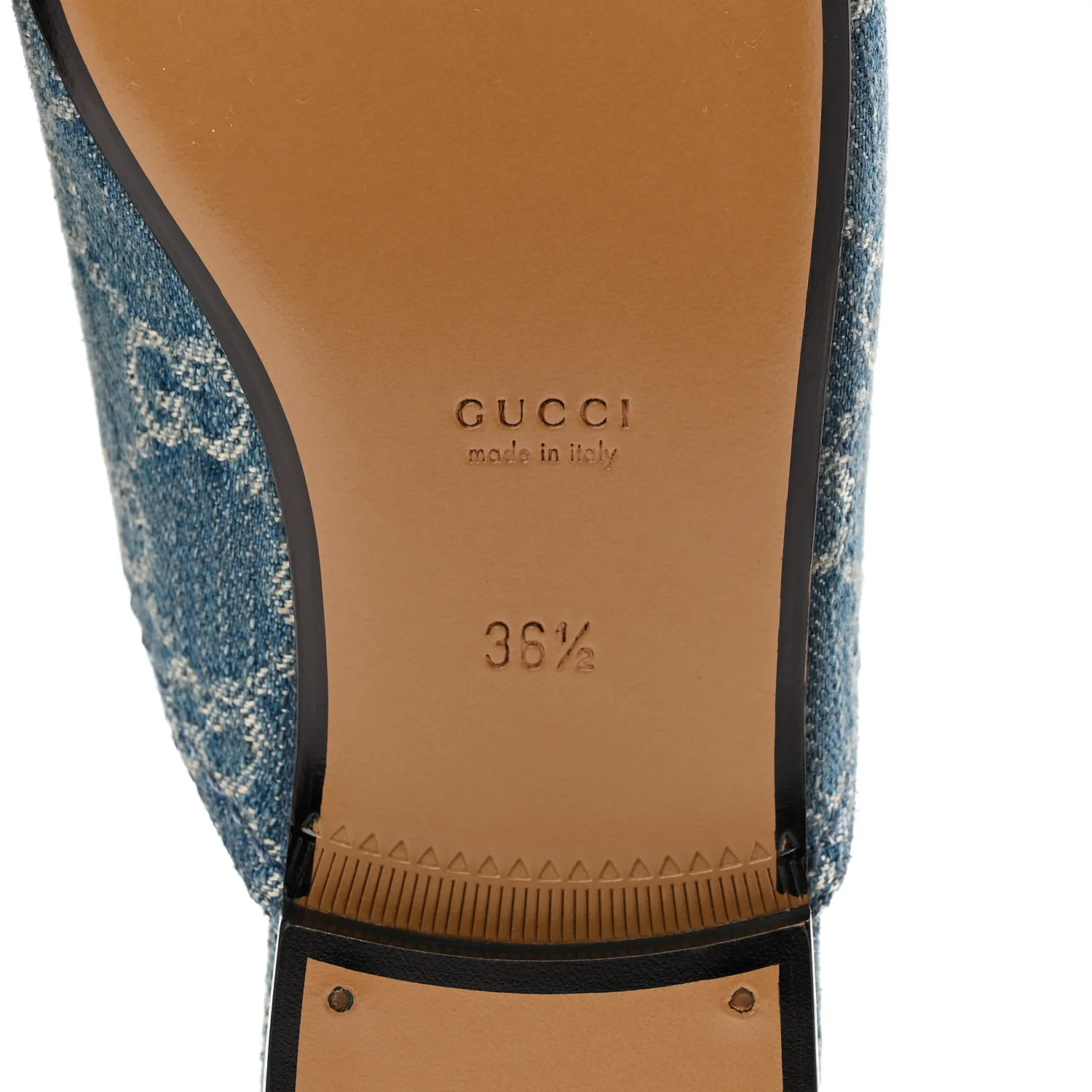 New Denim GG Malaga Kid Womens Princetown Slippers 36.5 Light Blue Royale - Image 7