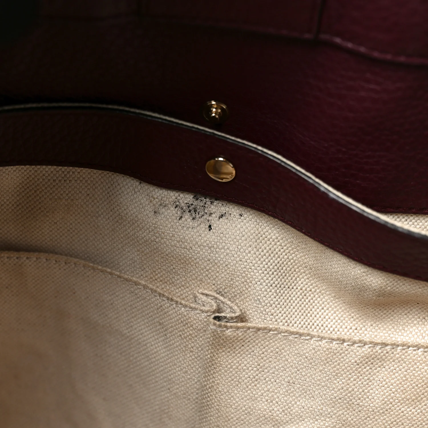 Pebbled Calfskin Large Bamboo Shopper Tote Burgundy - Image 11
