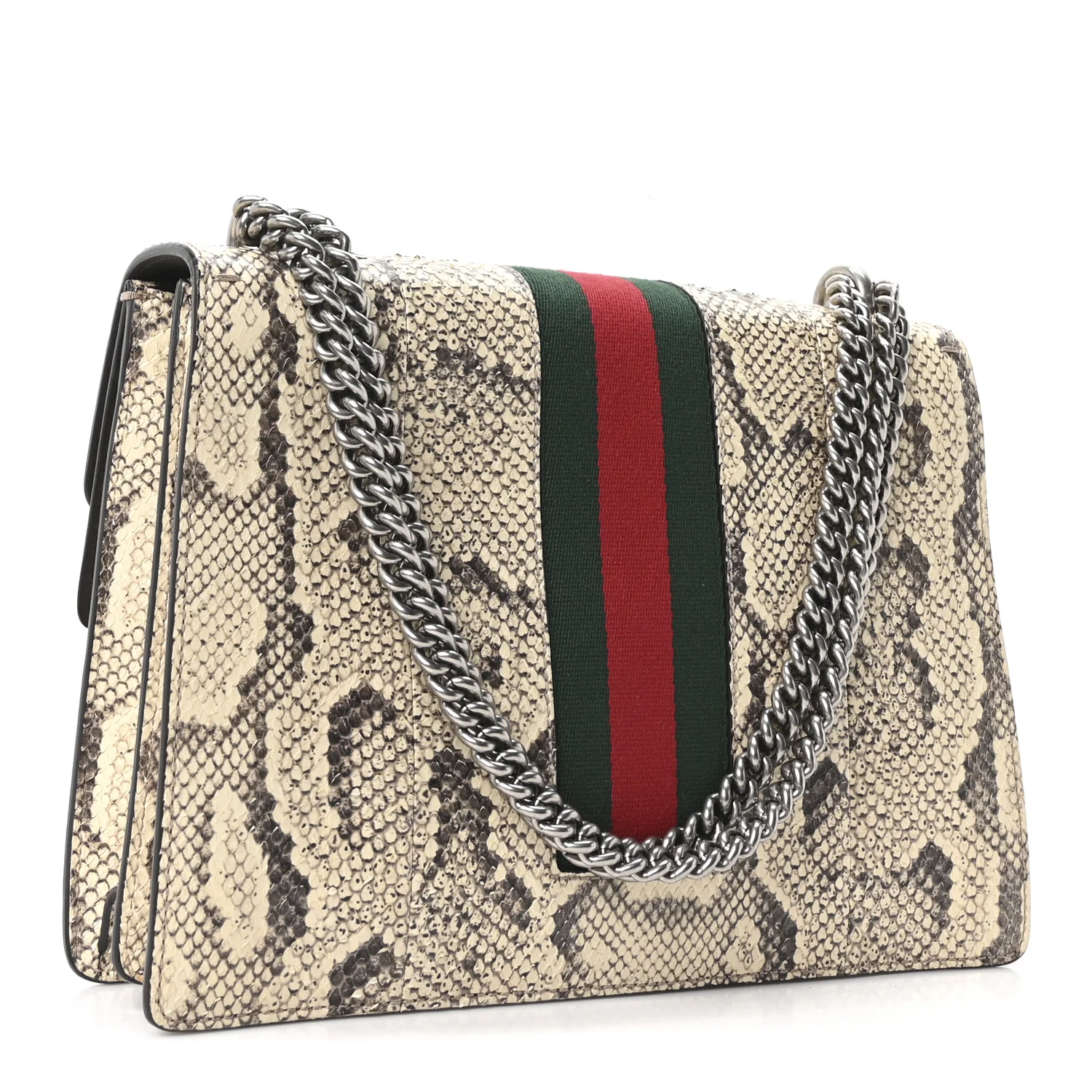Snakeskin Web Medium Dionysus Shoulder Bag Natural - Image 3