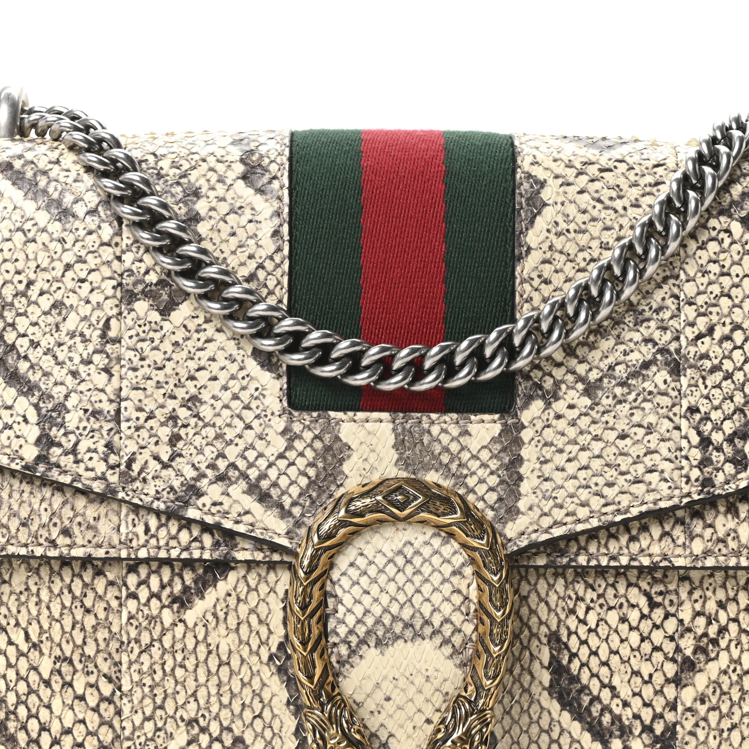Snakeskin Web Medium Dionysus Shoulder Bag Natural - Image 8
