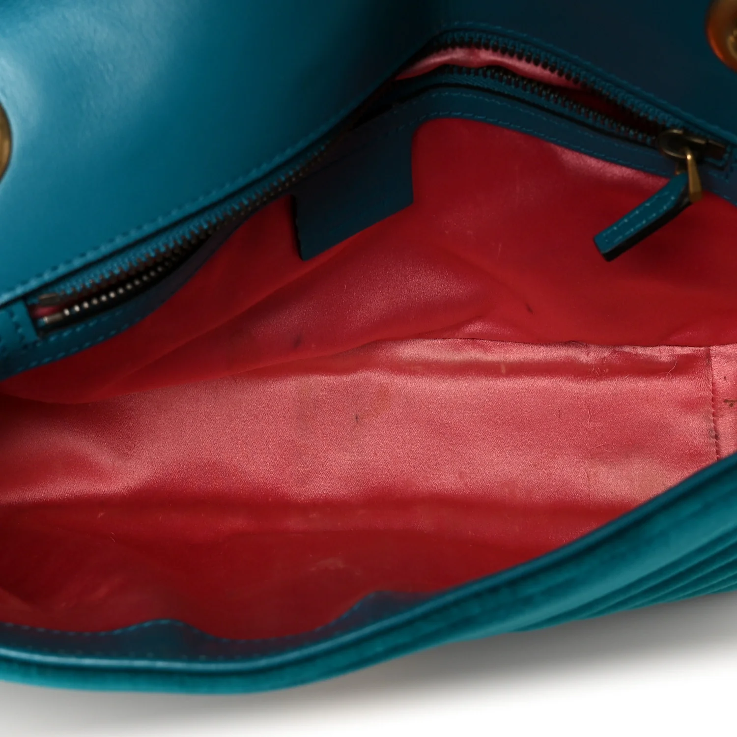 Velvet Matelasse Small GG Marmont Shoulder Bag Pavone Cyan - Image 5
