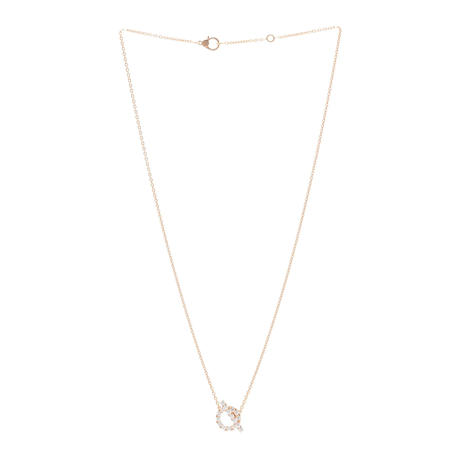 18K Rose Gold Diamond Finesse Pendant Necklace - Image 3