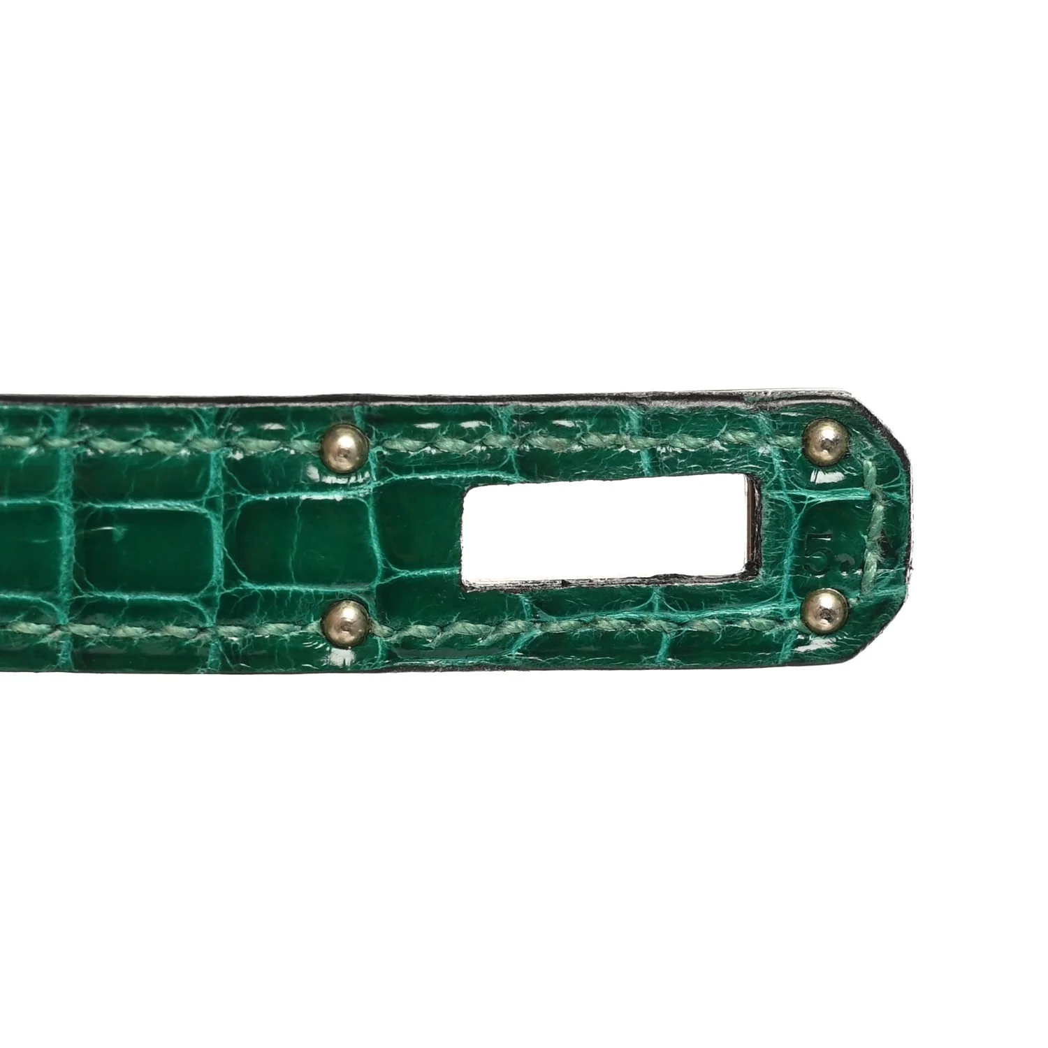 Shiny Alligator Kelly Tri-Fold Longue Wallet Vert Emeraude - Image 8